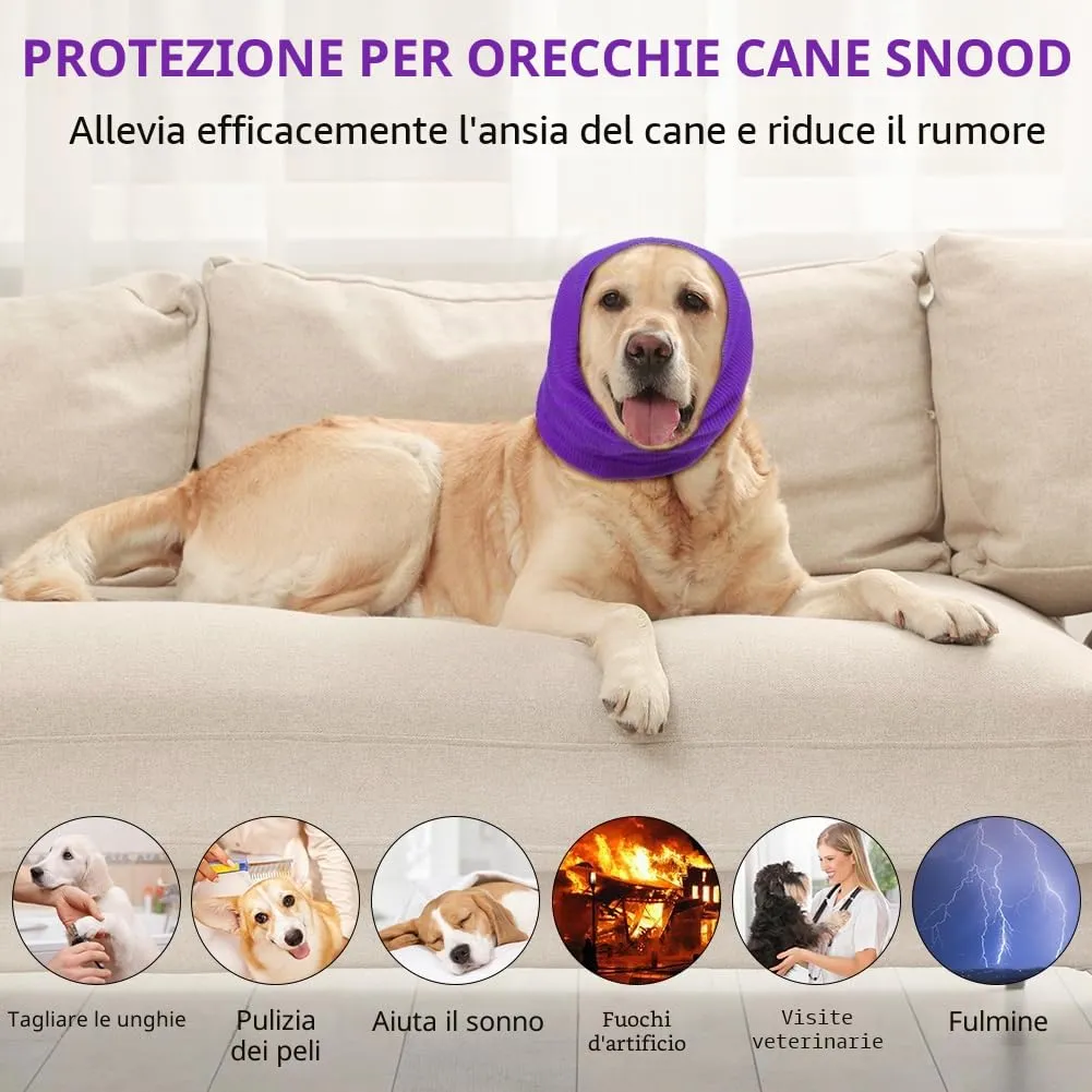 Aomig Paraorecchie per Cani,Scaldaorecchie per Cani e Collo con Cancellazione del Rumore Protezione, Scaldacollo e Orecchie per Alleviare l'ansia e Calmante, Mantenere al Caldo, Riduzione del Rumore - immagine 5
