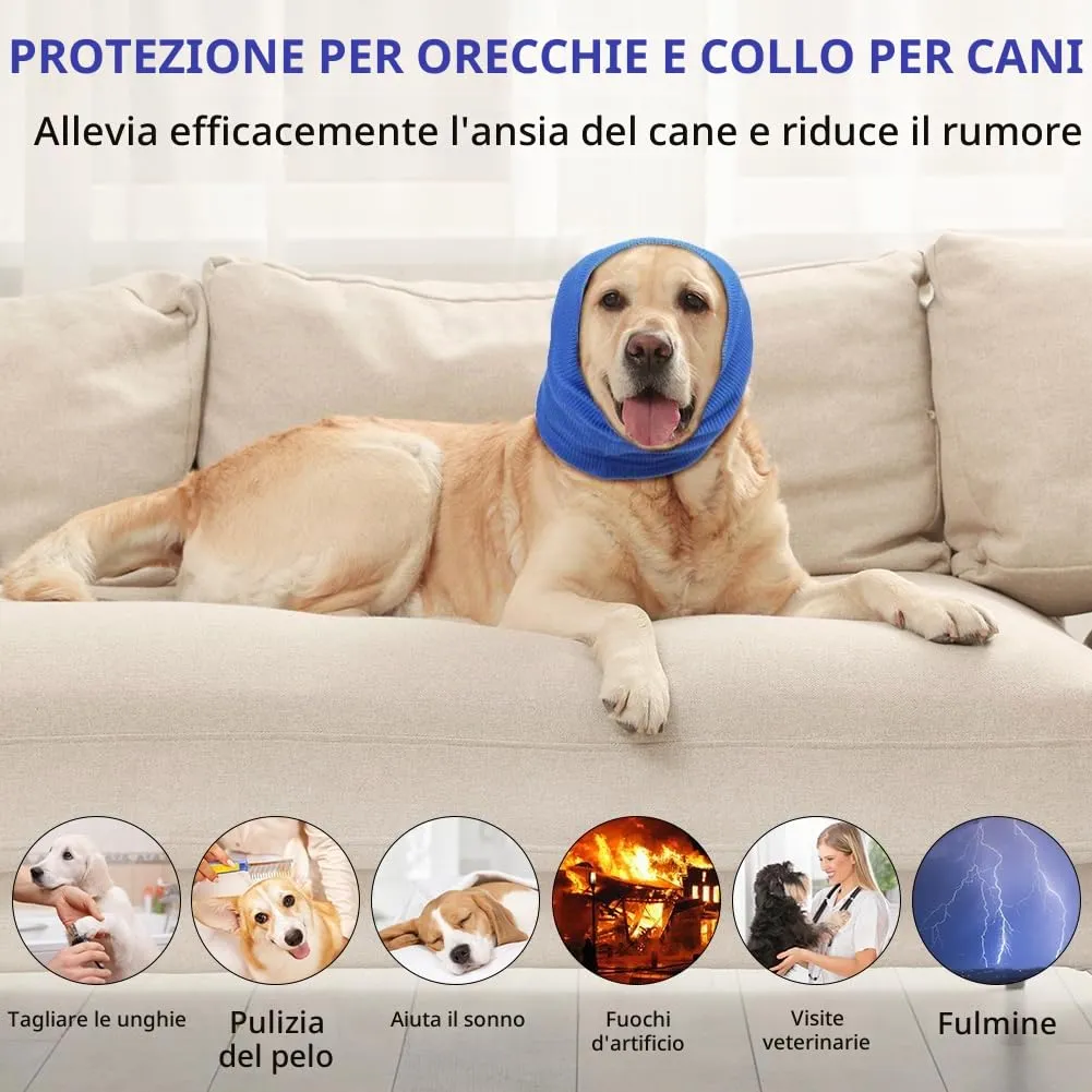 Aomig Paraorecchie per Cani,Scaldaorecchie per Cani e Collo con Cancellazione del Rumore Protezione, Scaldacollo e Orecchie per Alleviare l'ansia e Calmante, Mantenere al Caldo, Riduzione del Rumore - immagine 5