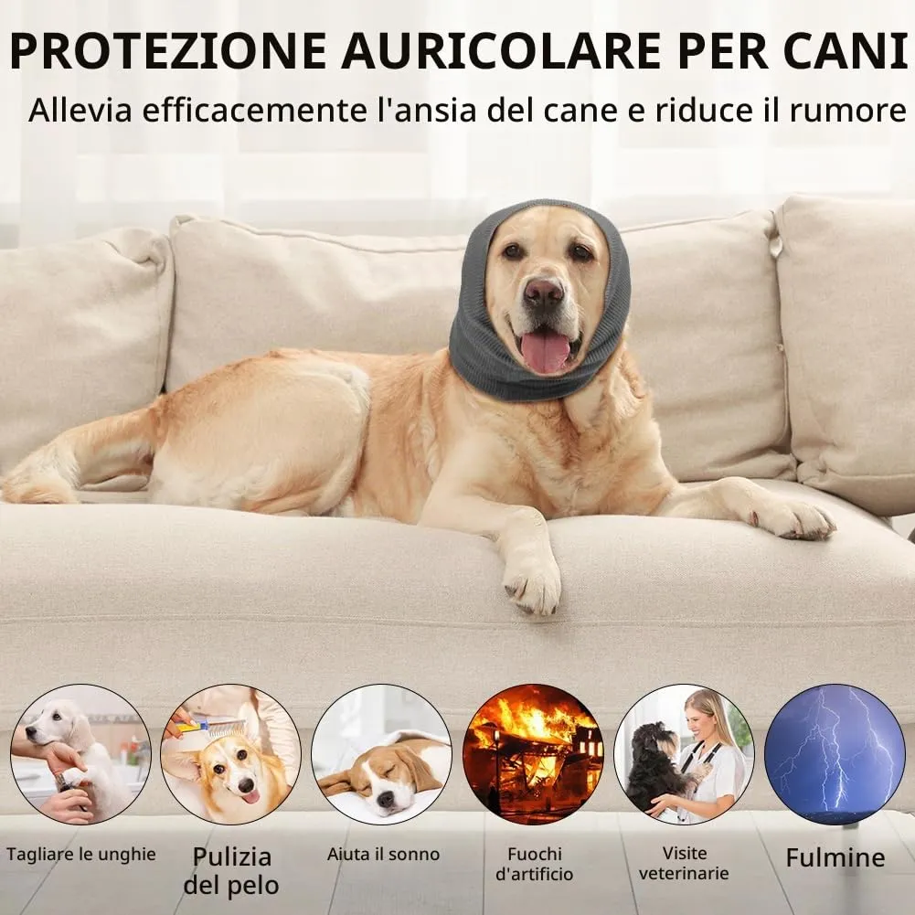Aomig Paraorecchie per Cani,Scaldaorecchie per Cani e Collo con Cancellazione del Rumore Protezione, Scaldacollo e Orecchie per Alleviare l'ansia e Calmante, Mantenere al Caldo, Riduzione del Rumore - immagine 5