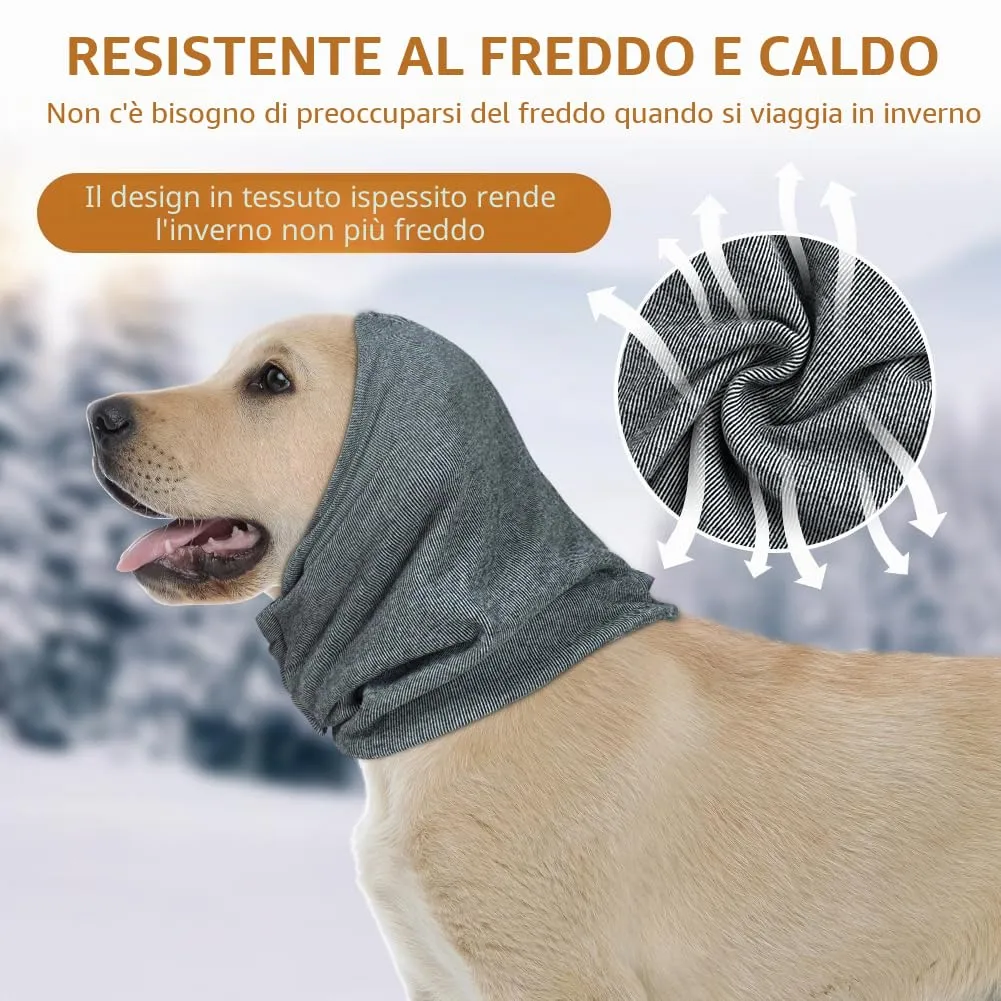 Aomig Paraorecchie per Cani, Regolabile Paraorecchie Cane in Velcro, Scaldacollo Cane Collo e Orecchie, Protezione dal Rumore, Paraorecchie per Cani Collo e Orecchie, Calmanti, Alleviare l'ansia - immagine 4
