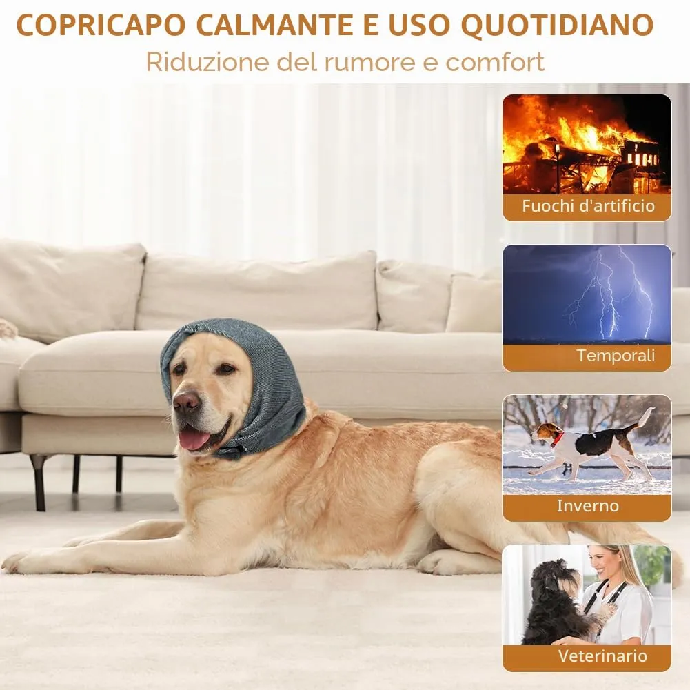 Aomig Paraorecchie per Cani, Regolabile Paraorecchie Cane in Velcro, Scaldacollo Cane Collo e Orecchie, Protezione dal Rumore, Paraorecchie per Cani Collo e Orecchie, Calmanti, Alleviare l'ansia - immagine 7