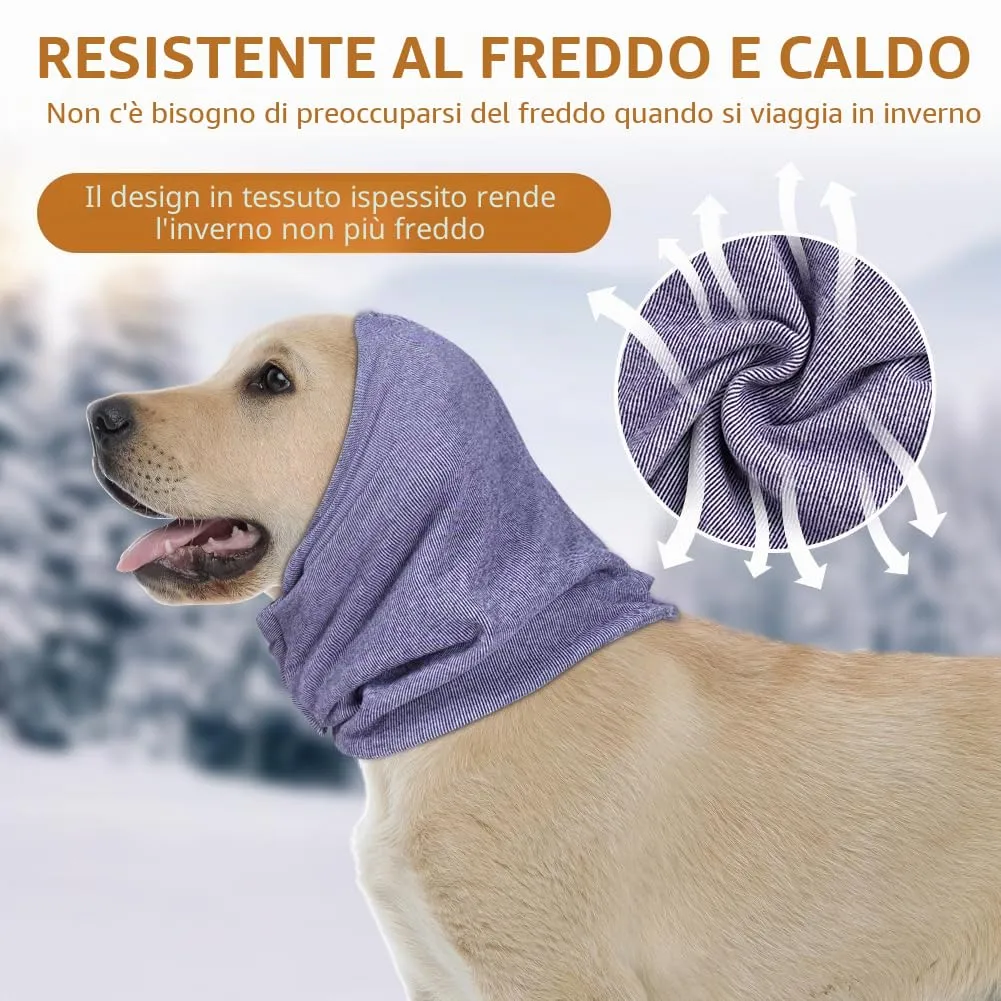 Aomig Paraorecchie per Cani, Regolabile Paraorecchie Cane in Velcro, Scaldacollo Cane Collo e Orecchie, Protezione dal Rumore, Paraorecchie per Cani Collo e Orecchie, Calmanti, Alleviare l'ansia - immagine 3