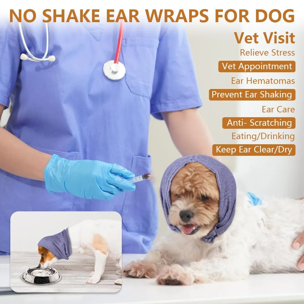 Aomig Paraorecchie per Cani, Regolabile Paraorecchie Cane in Velcro, Scaldacollo Cane Collo e Orecchie, Protezione dal Rumore, Paraorecchie per Cani Collo e Orecchie, Calmanti, Alleviare l'ansia - immagine 4