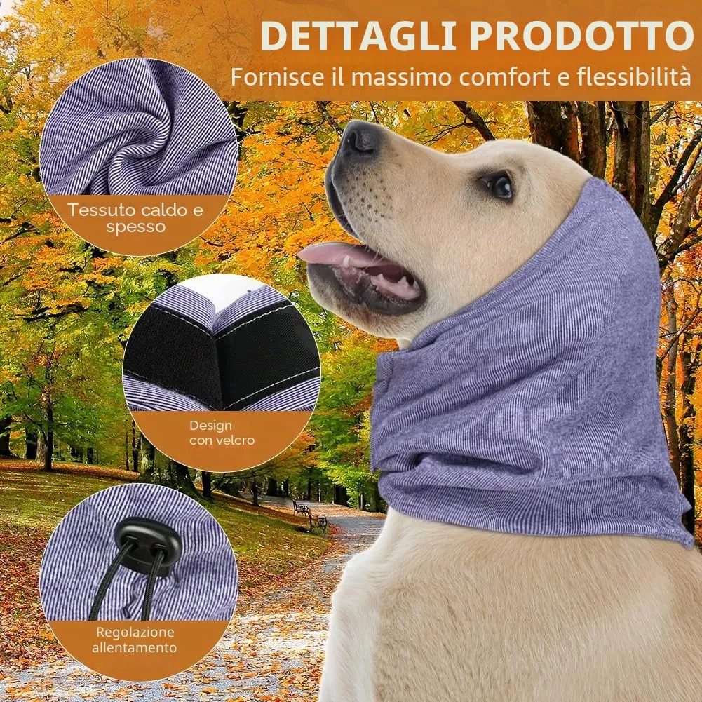 Aomig Paraorecchie per Cani, Regolabile Paraorecchie Cane in Velcro, Scaldacollo Cane Collo e Orecchie, Protezione dal Rumore, Paraorecchie per Cani Collo e Orecchie, Calmanti, Alleviare l'ansia - immagine 5