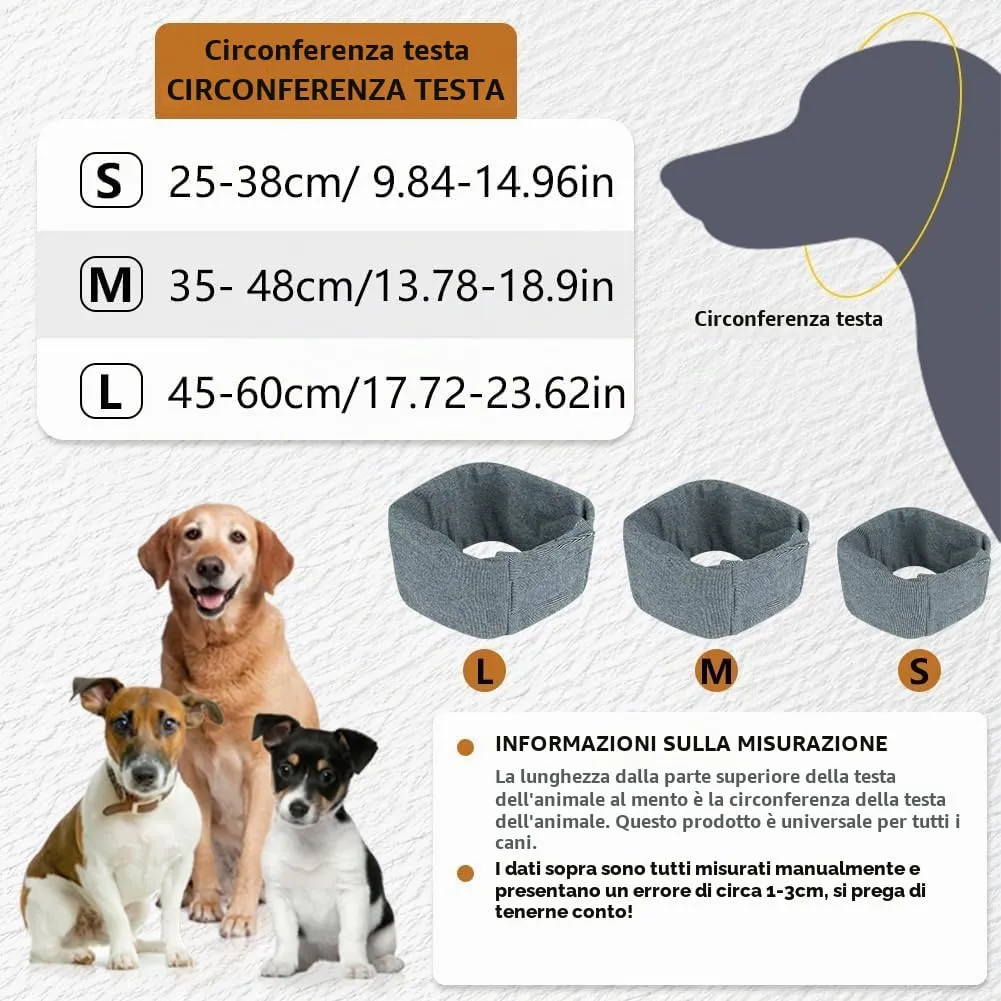 Aomig Paraorecchie per Cani, Regolabile Paraorecchie Cane in Velcro, Scaldacollo Cane Collo e Orecchie, Protezione dal Rumore, Paraorecchie per Cani Collo e Orecchie, Calmanti, Alleviare l'ansia - immagine 2
