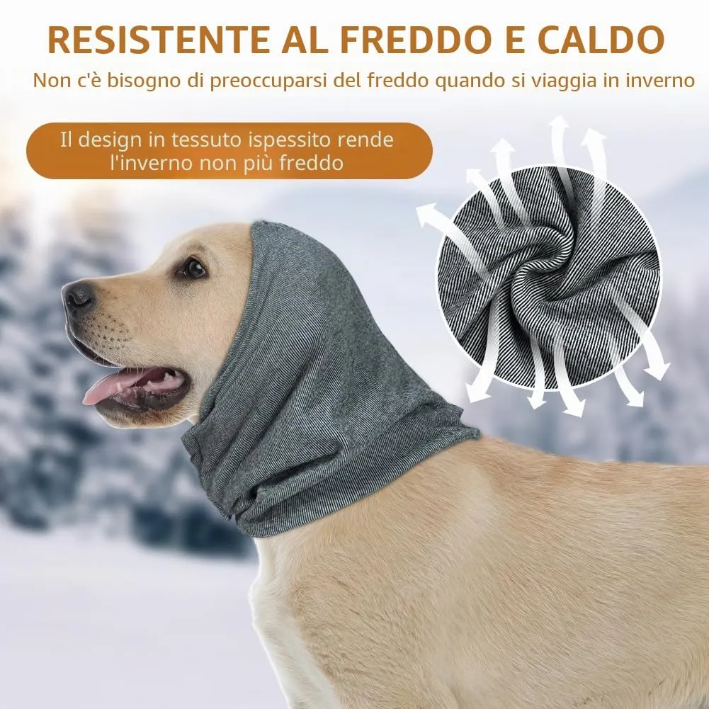 Aomig Paraorecchie per Cani, Regolabile Paraorecchie Cane in Velcro, Scaldacollo Cane Collo e Orecchie, Protezione dal Rumore, Paraorecchie per Cani Collo e Orecchie, Calmanti, Alleviare l'ansia - immagine 4