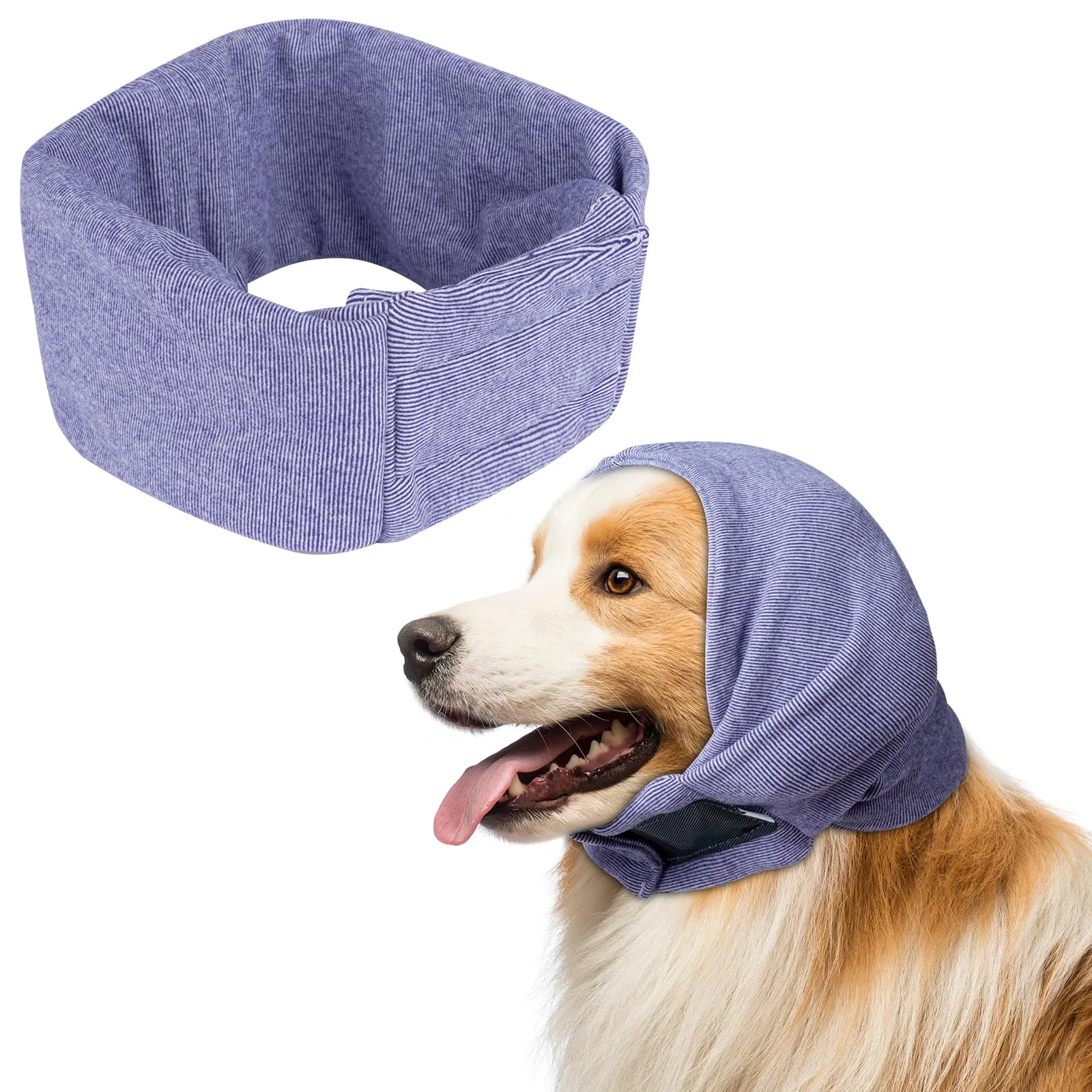 Aomig Paraorecchie per Cani, Regolabile Paraorecchie Cane in Velcro, Scaldacollo Cane Collo e Orecchie, Protezione dal Rumore, Paraorecchie per Cani Collo e Orecchie, Calmanti, Alleviare l'ansia - immagine 1