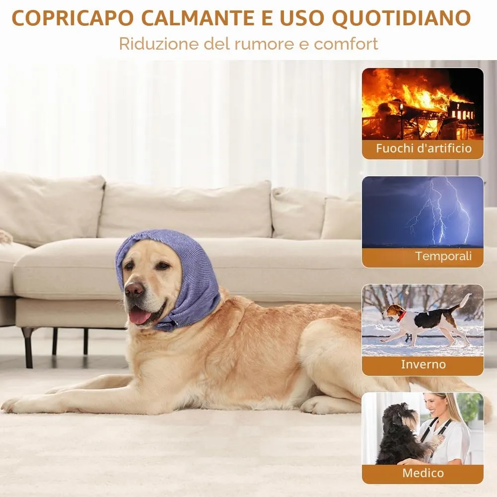 Aomig Paraorecchie per Cani, Regolabile Paraorecchie Cane in Velcro, Scaldacollo Cane Collo e Orecchie, Protezione dal Rumore, Paraorecchie per Cani Collo e Orecchie, Calmanti, Alleviare l'ansia - immagine 7