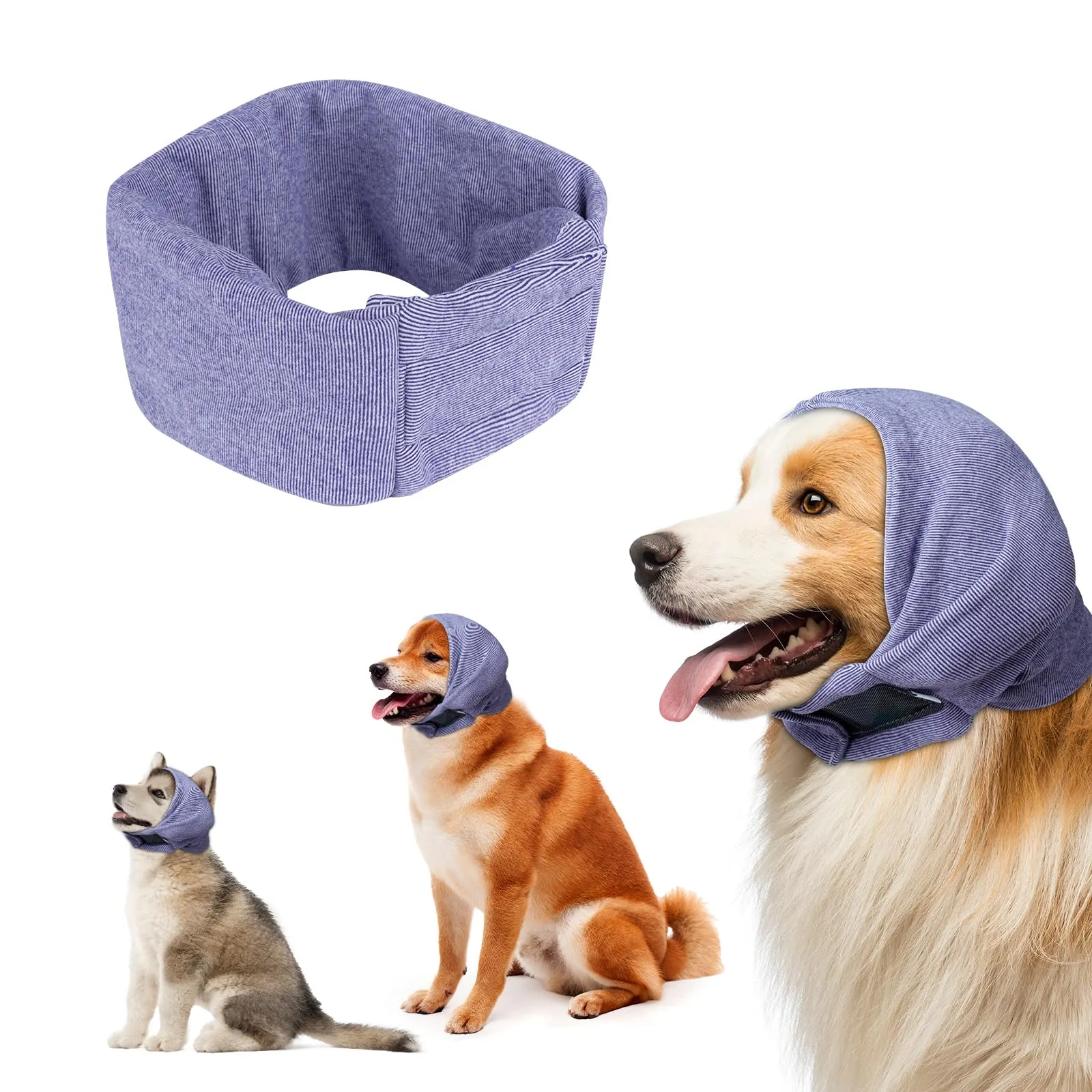 Aomig Paraorecchie per Cani, Regolabile Paraorecchie Cane in Velcro, Scaldacollo Cane Collo e Orecchie, Protezione dal Rumore, Paraorecchie per Cani Collo e Orecchie, Calmanti, Alleviare l'ansia - immagine 9