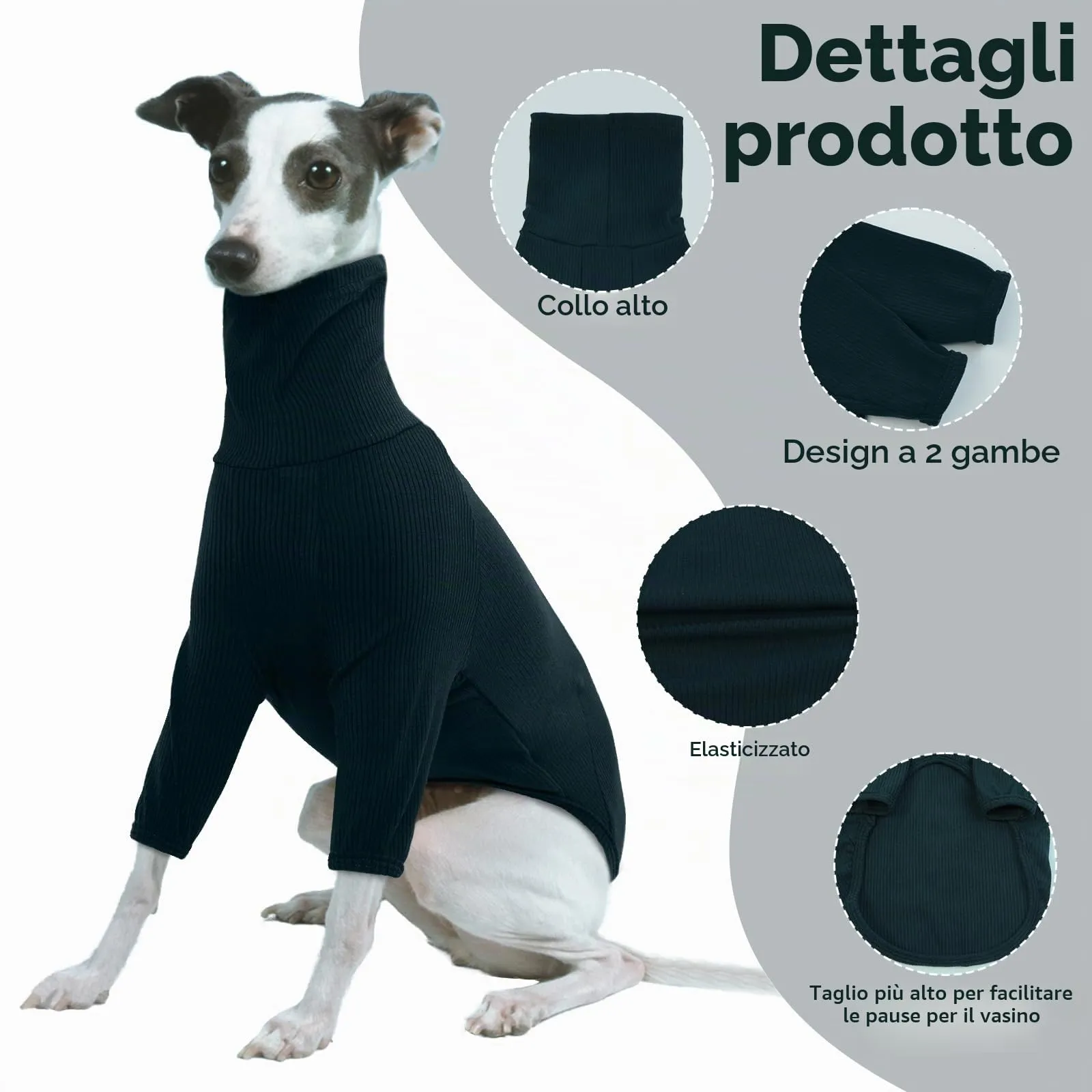 Maglione, Pigiama, Vestito, Giacca levriere Calda Cappottino per Levrieri Taglia Media (Verde Scuro, L) - immagine 4