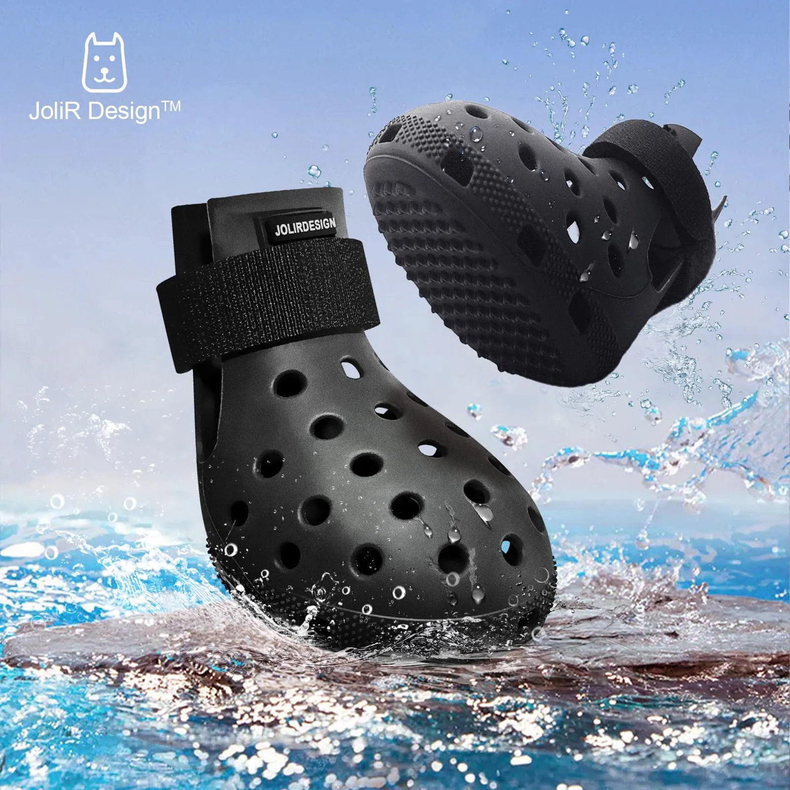 Scarpe per cani per pavimenti caldi - Stivali per cani piccoli, medi e grandi, stivali per cani protezioni per zampe, facili da mettere e togliere, antiscivolo, impermeabili, scarpette per cani facili - immagine 3