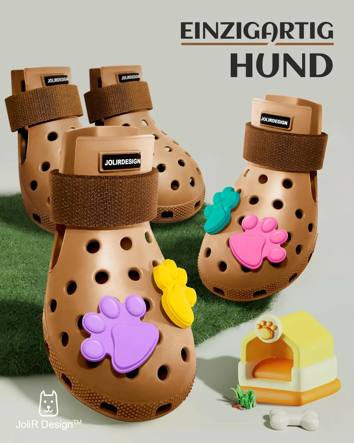 Scarpe per cani per pavimenti caldi - Stivali per cani di taglia piccola, media e grande, protezioni per zampe per cani, facili da mettere e togliere, antiscivolo, impermeabili, scarpette per cani - immagine 5