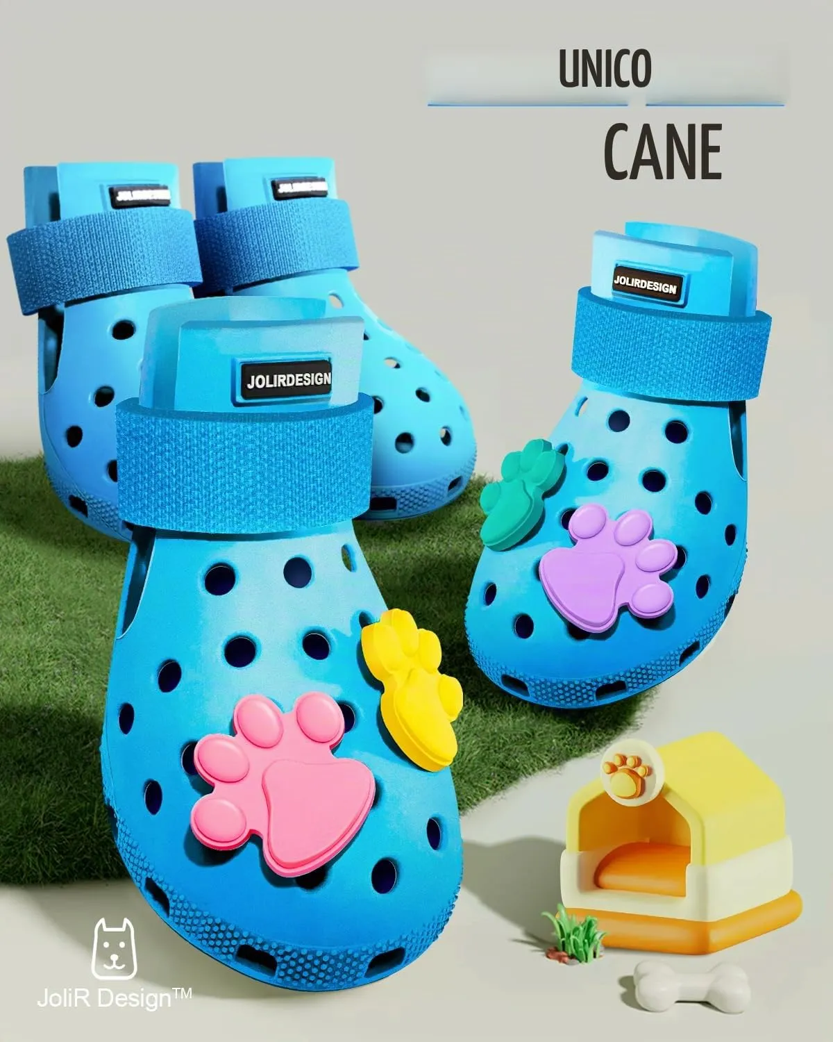 Scarpe per cani per pavimenti caldi - Stivali per cani di taglia piccola, media e grande, stivali per cani protezioni per zampe, facili da mettere e togliere, antiscivolo, impermeabili, scarpette per - immagine 5