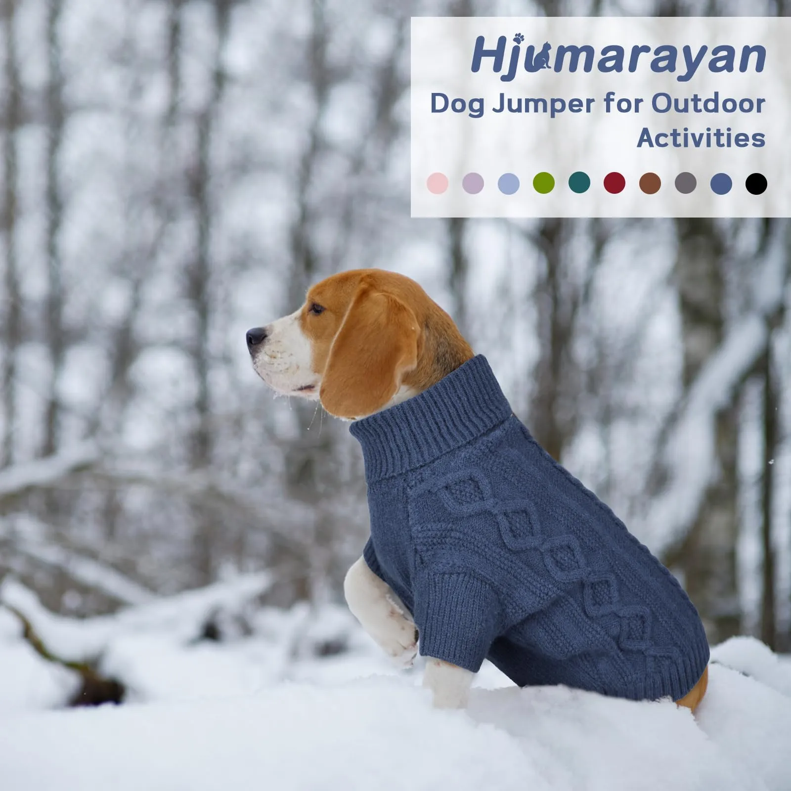 Hjumarayan Maglione Cane -Maglioncino Cane Taglia Media Semplice & Elegante Maglioncini Caldo per Cani con Foro per Pettorina, Maglia Termica per Bouledogue Francese (Blu Denim L) - immagine 5