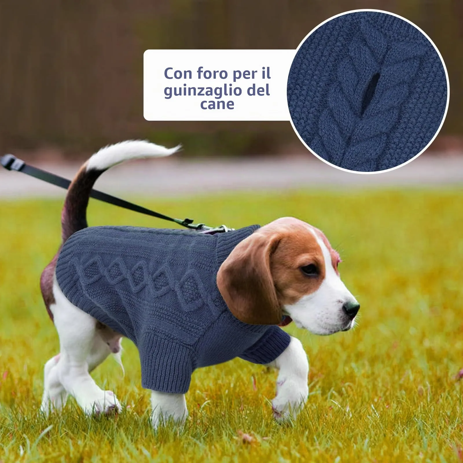 Hjumarayan Maglione Cane -Maglioncino Cane Taglia Grande Semplice & Elegante Maglioncini Caldo per Cani con Foro per Pettorina, Maglia Termica per Labrador (Blu Denim XXL) - immagine 7