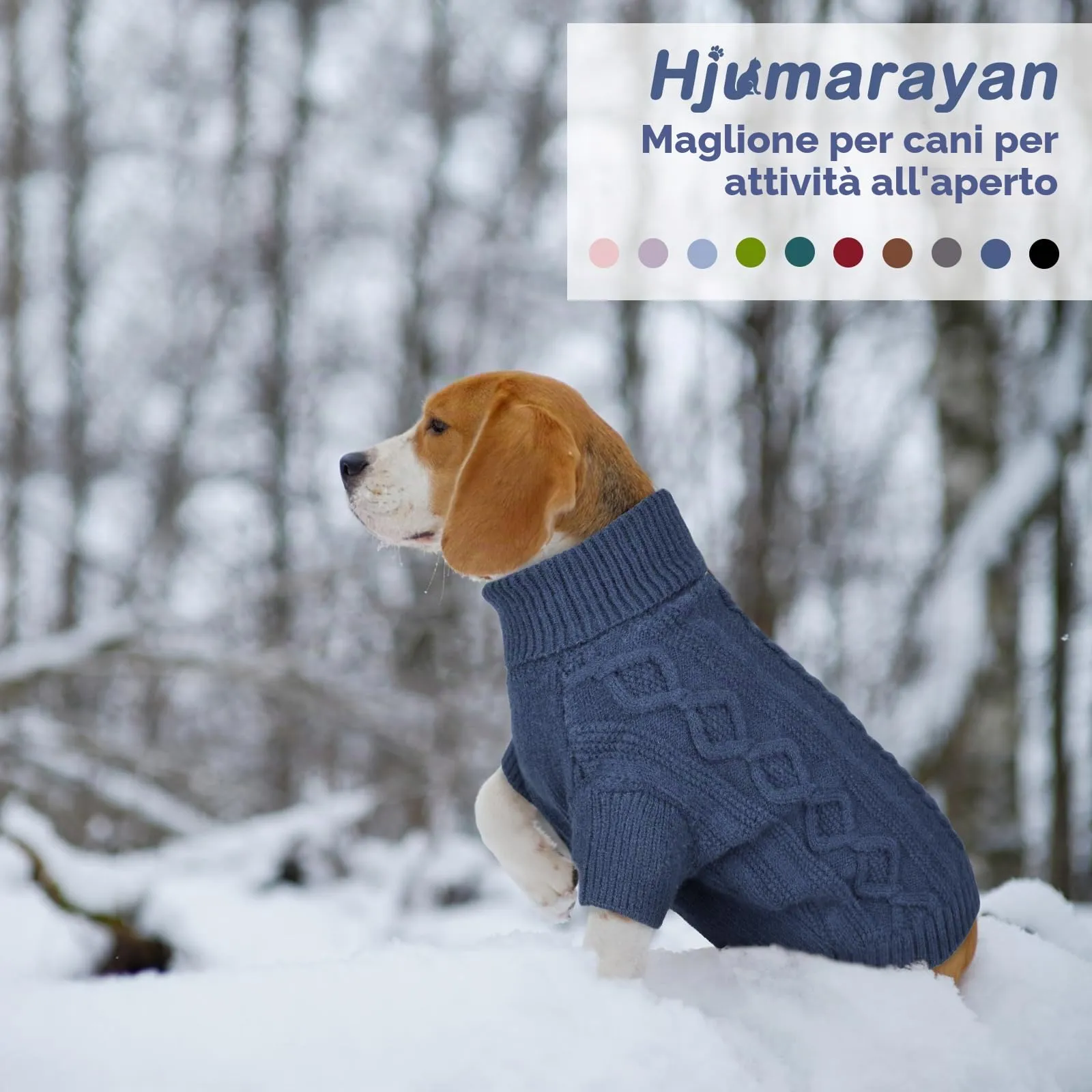 Hjumarayan Maglione Cane -Maglioncino Cane Taglia Grande Semplice & Elegante Maglioncini Caldo per Cani con Foro per Pettorina, Maglia Termica per Labrador (Blu Denim XL) - immagine 5