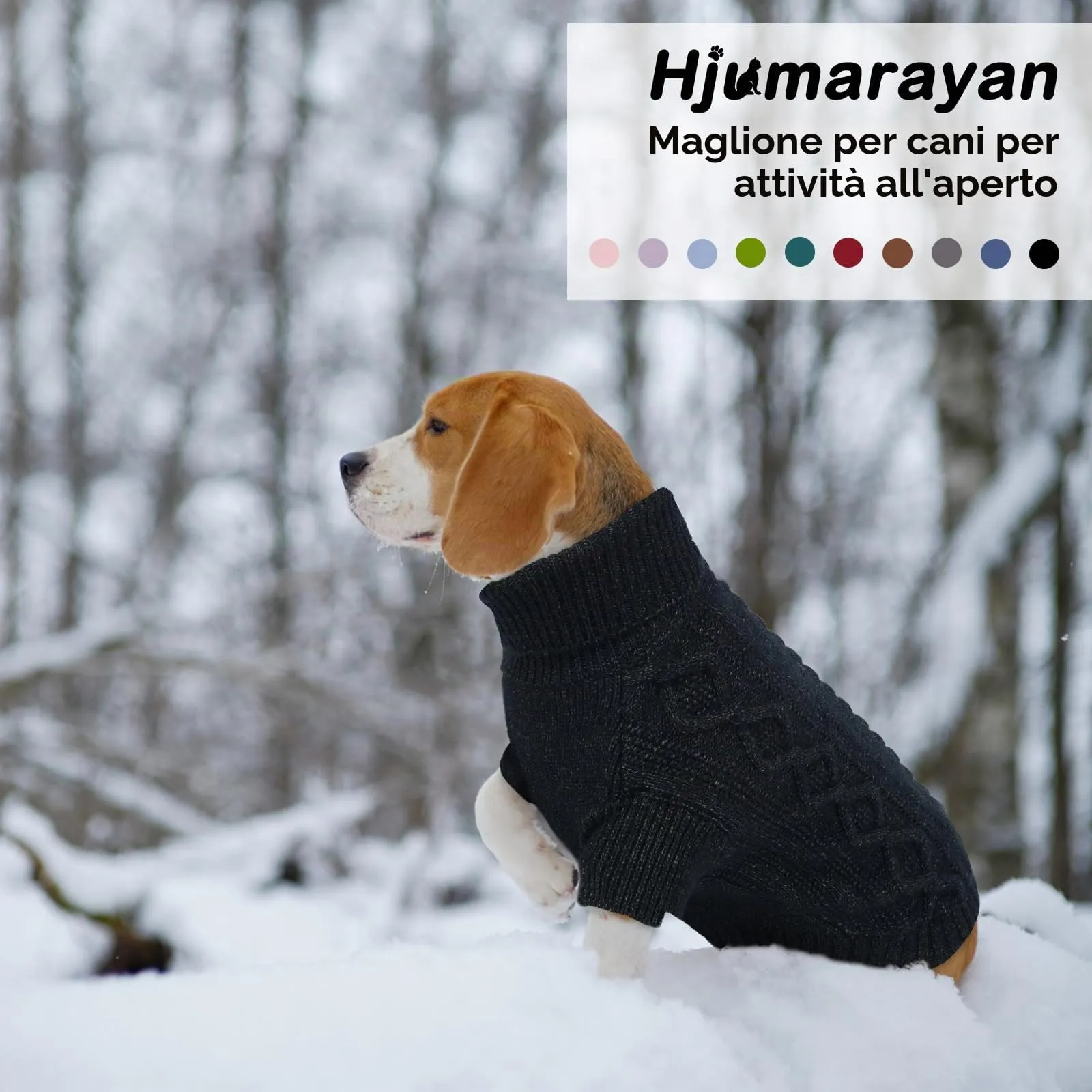 Hjumarayan Maglione Cane -Maglioncino Cane Taglia Grande Semplice & Elegante Maglioncini Caldo per Cani con Foro per Pettorina, Maglia Termica per Labrador (Nero XL) - immagine 5