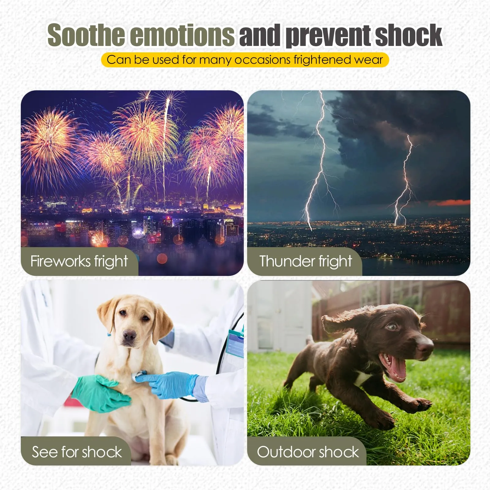 PAWIVID Giacca Calmante Ansiedad per Cani con Cappuccio e Strisce Riflettenti, Per Tempeste, Fuochi d'Artificio, Viaggi e Separazione Gilet Camicia per Cani (Verde, XL) - immagine 4