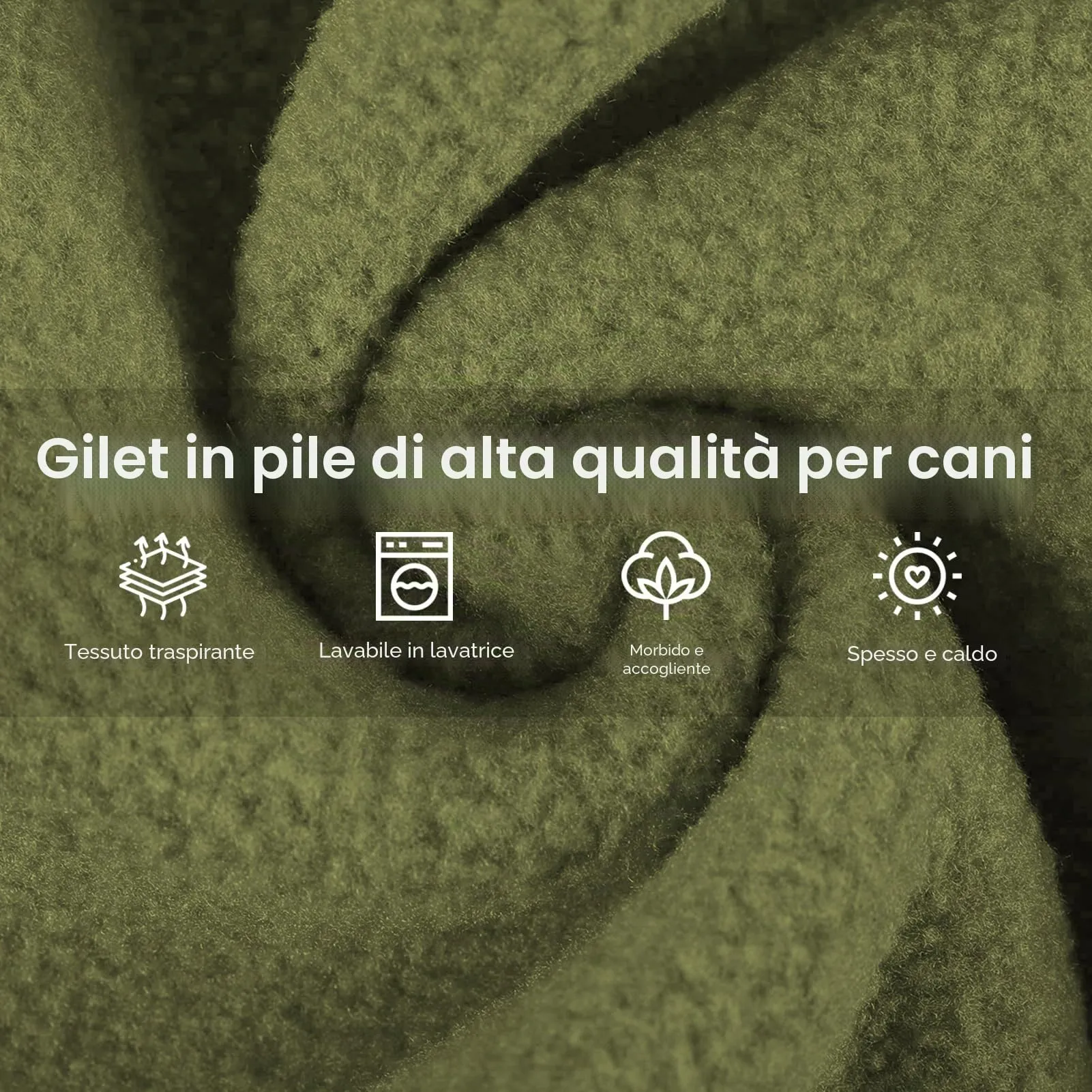 Queenmore Maglione Cane In Pile, Giacca Con Cappuccio Per Cani Piccoli - immagine 2