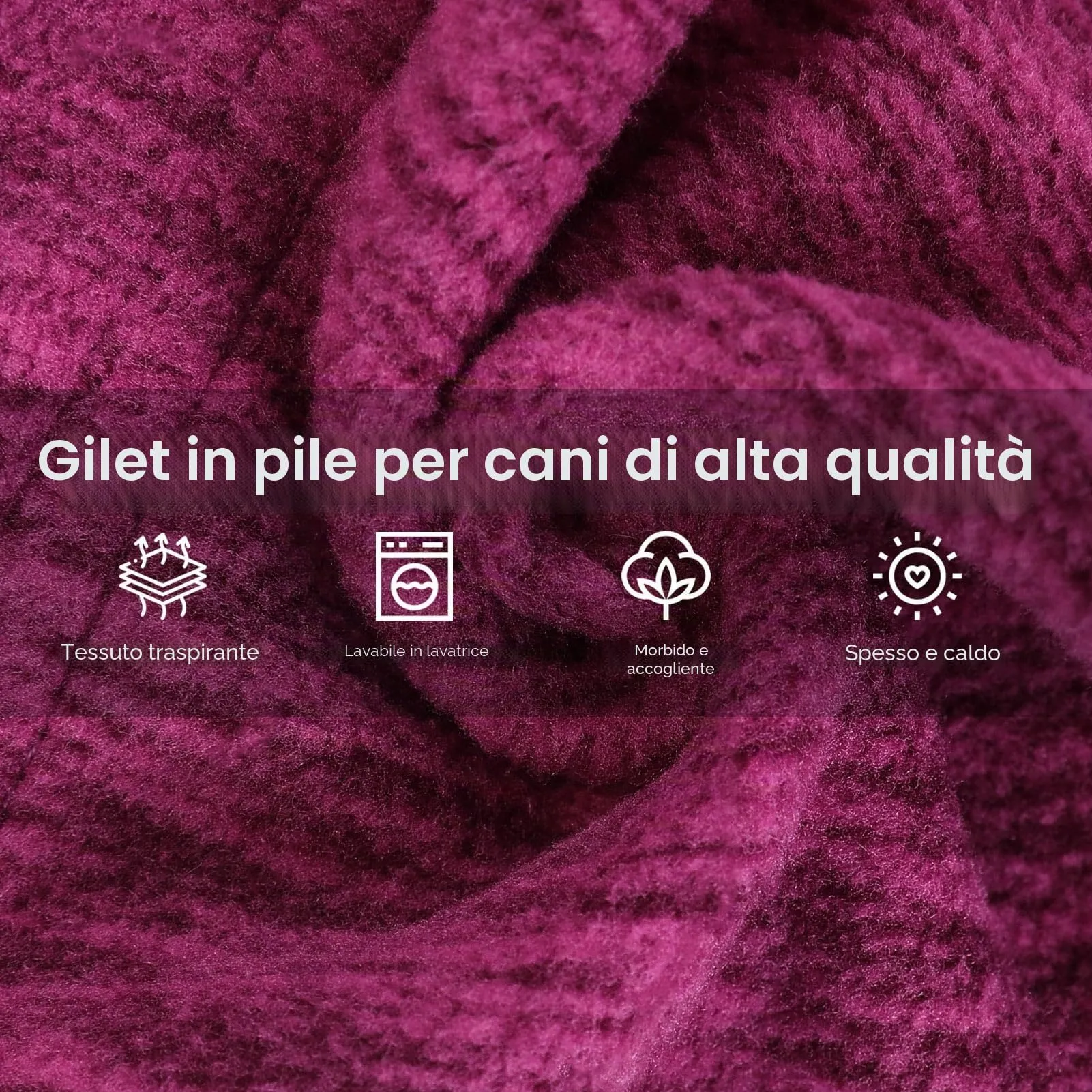 Queenmore Maglioncino Cane Piccolo In Pile Caldo Con Gancino Guinzaglio - immagine 5