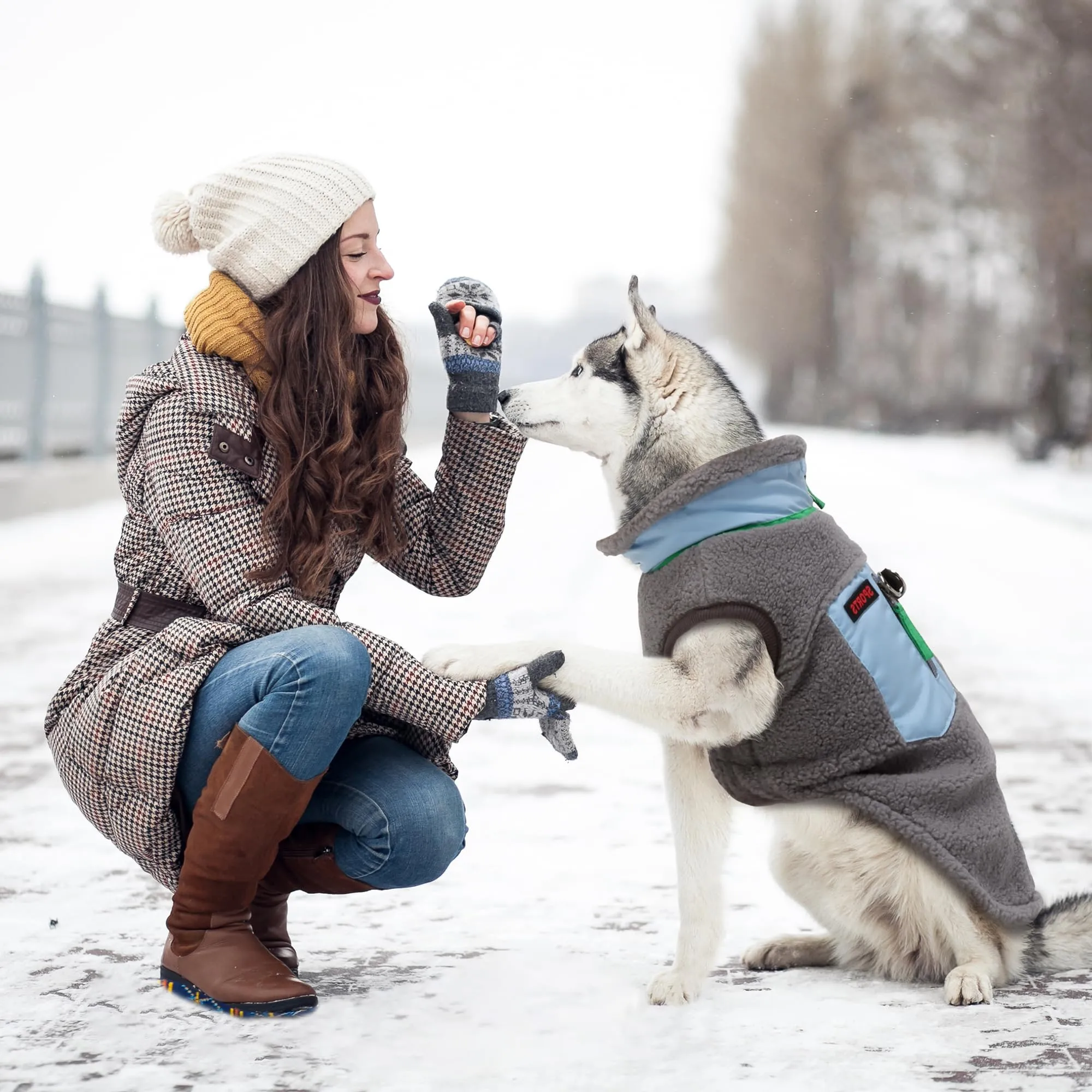 FEimaX Cappotto per Cani Invernale Giacca in Pile Calda con Anello a D, Gilet Cane Antivento Cucciolo Vestiti Caldo per Cani di Piccola e Media Taglia - immagine 7