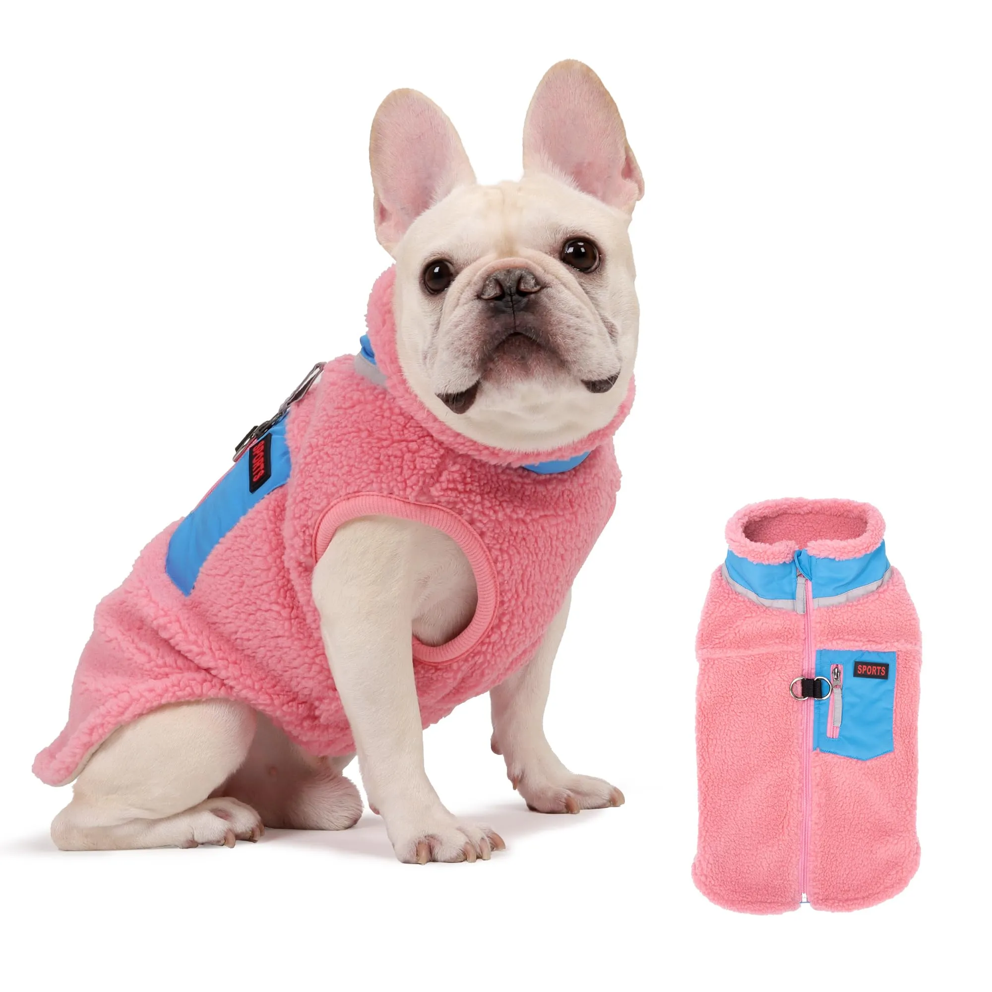 FEimaX Cappotto per Cani Invernale Giacca in Pile Calda con Anello a D, Gilet Cane Antivento Cucciolo Vestiti Caldo per Cani di Piccola e Media Taglia - immagine 2