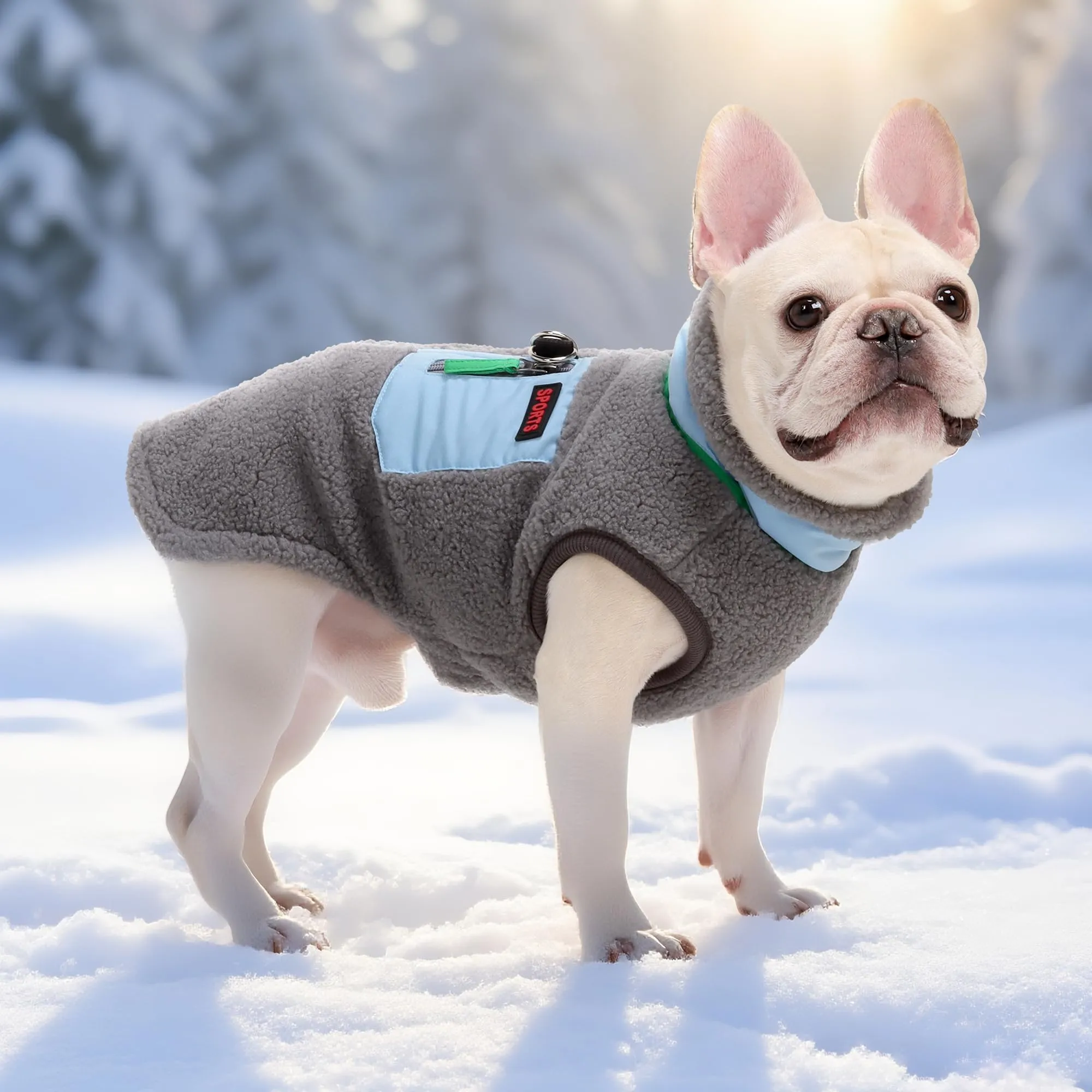 FEimaX Cappotto per Cani Invernale Giacca in Pile Calda con Anello a D, Gilet Cane Antivento Cucciolo Vestiti Caldo per Cani di Piccola e Media Taglia - immagine 5