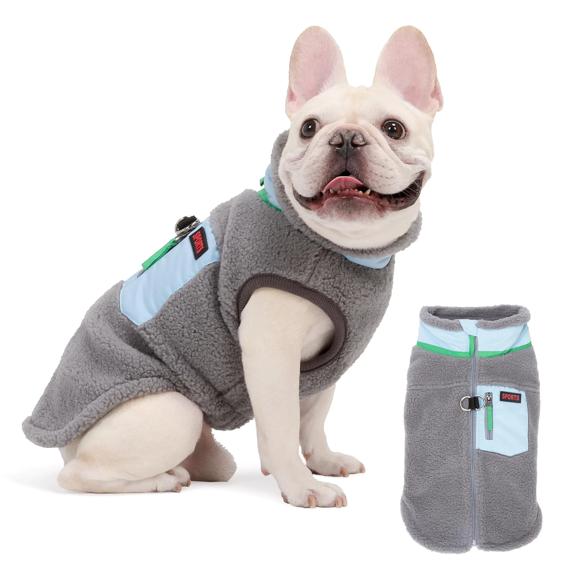 FEimaX Cappotto per Cani Invernale Giacca in Pile Calda con Anello a D, Gilet Cane Antivento Cucciolo Vestiti Caldo per Cani di Piccola e Media Taglia - immagine 2