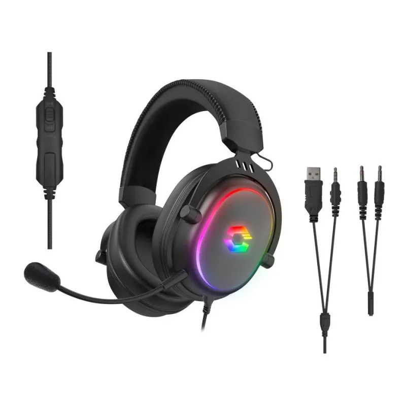 Auricolari SPEEDLINK CONUX RGB con cavo USB e jack per Gaming con microfono RGB, neri - immagine 1