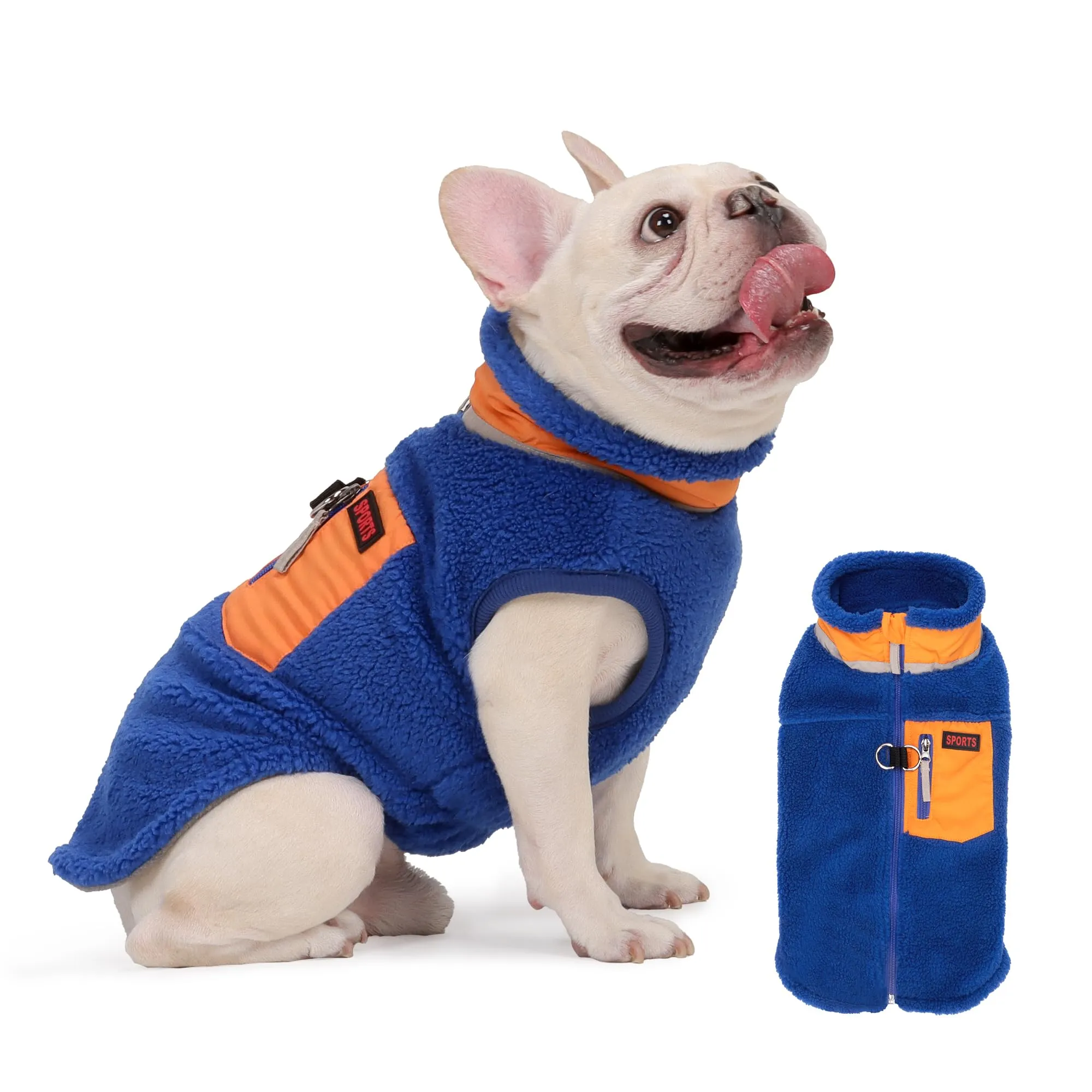 FEimaX Cappotto per Cani Invernale Giacca in Pile Calda con Anello a D, Gilet Cane Antivento Cucciolo Vestiti Caldo per Cani di Piccola e Media Taglia - immagine 2