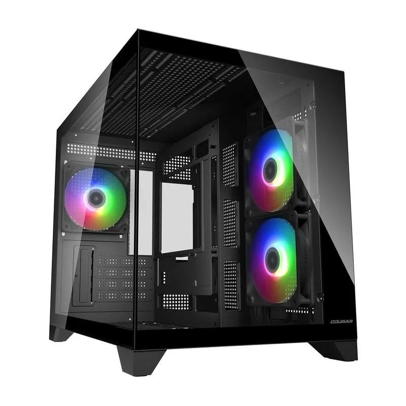 Case Cougar CGR-2QA6B-RGB Mini Tower Nero RGB Gaming Vetro Temperato - immagine 1