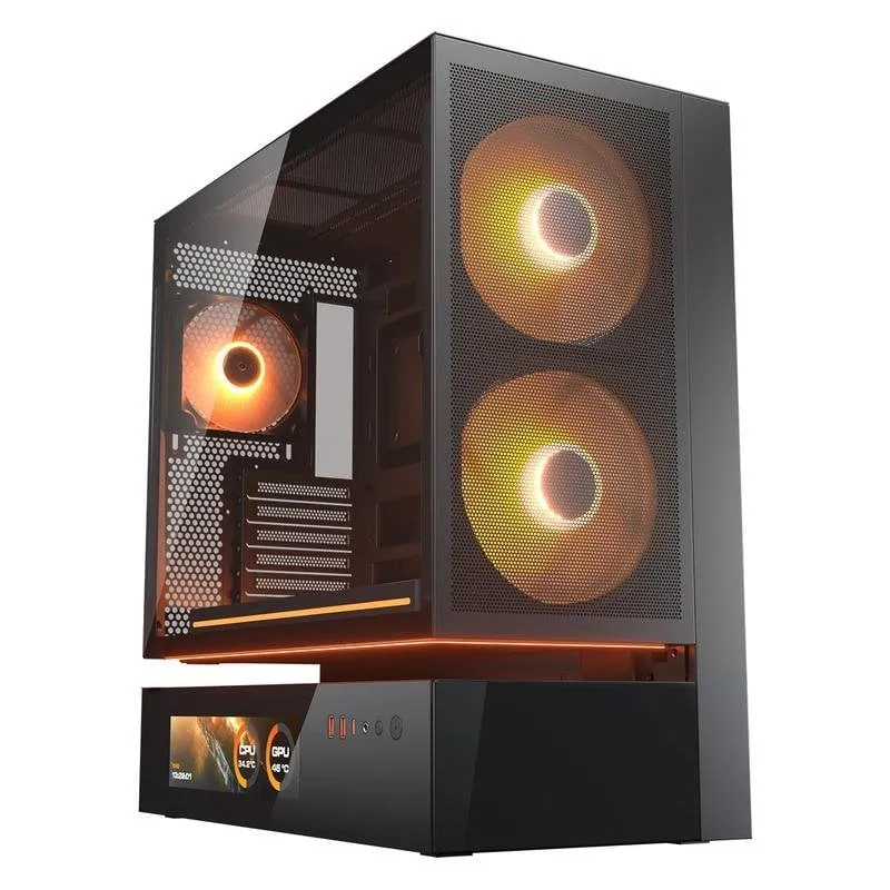 Case Cougar CGR-2DA4B-MV Midi Tower ATX LCD RGB Vetro Temperato Nero - immagine 1