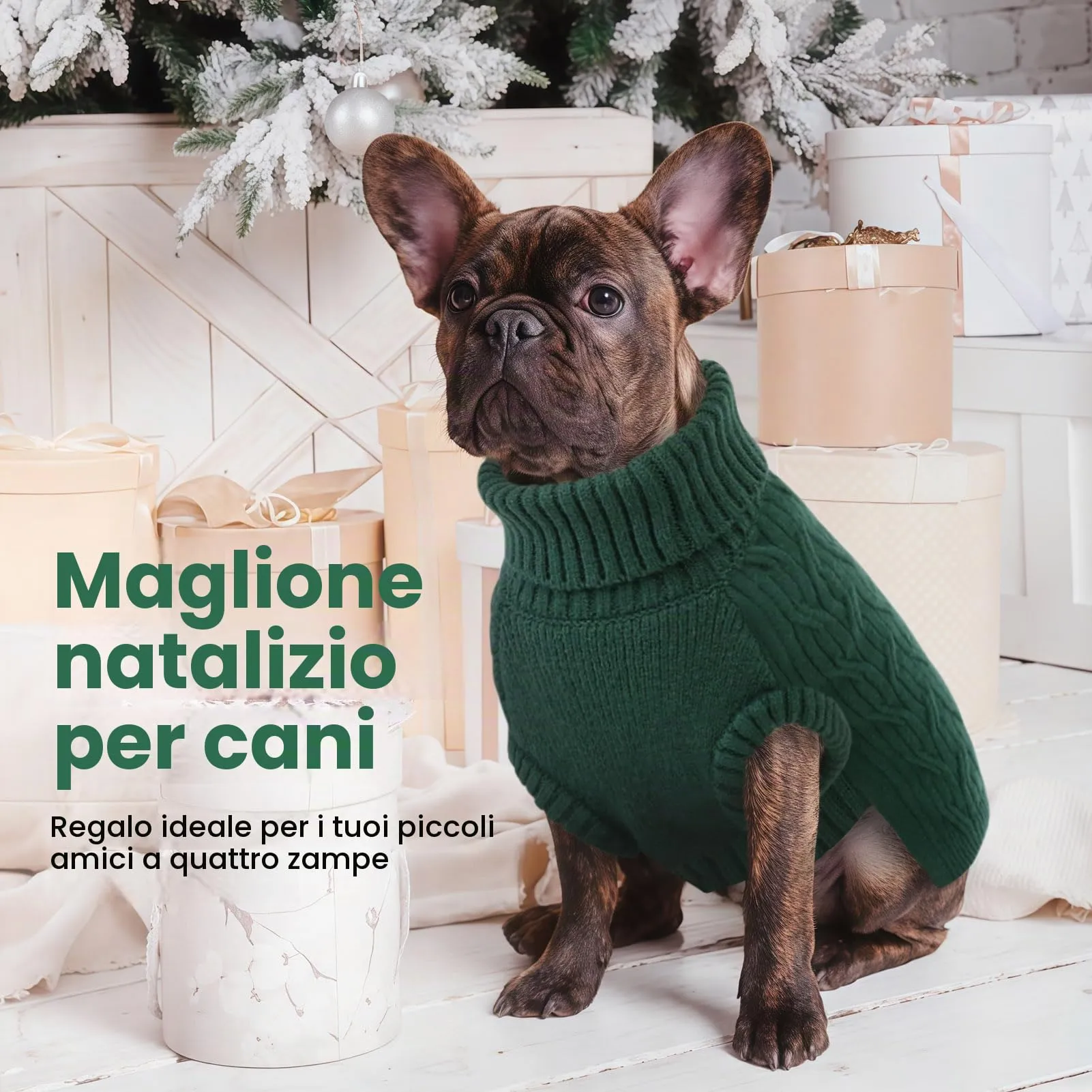Queenmore Felpa Cane Piccola Vestito Cane Maglioncino Elastico a Dolcevita - immagine 6