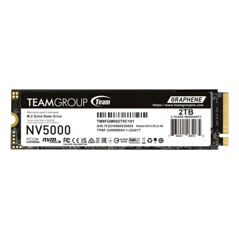 Disco Duro Team Group NV5000 2TB M.2 SSD 5000MB/s PCIe 4.0 NVMe - immagine 1