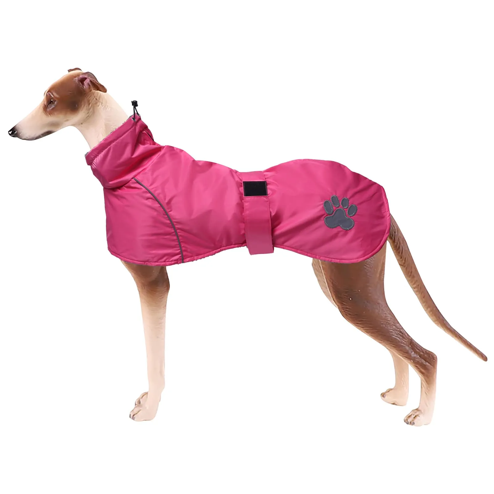 Geyecete Invernale Cappotto levriero,Impermeabile Cane Taglia Grande,Cappotto cane con fodera in pile caldo,Pullover Cane con Collo alto antivento,Giacca per cani media e grande-Rosa-L - immagine 1