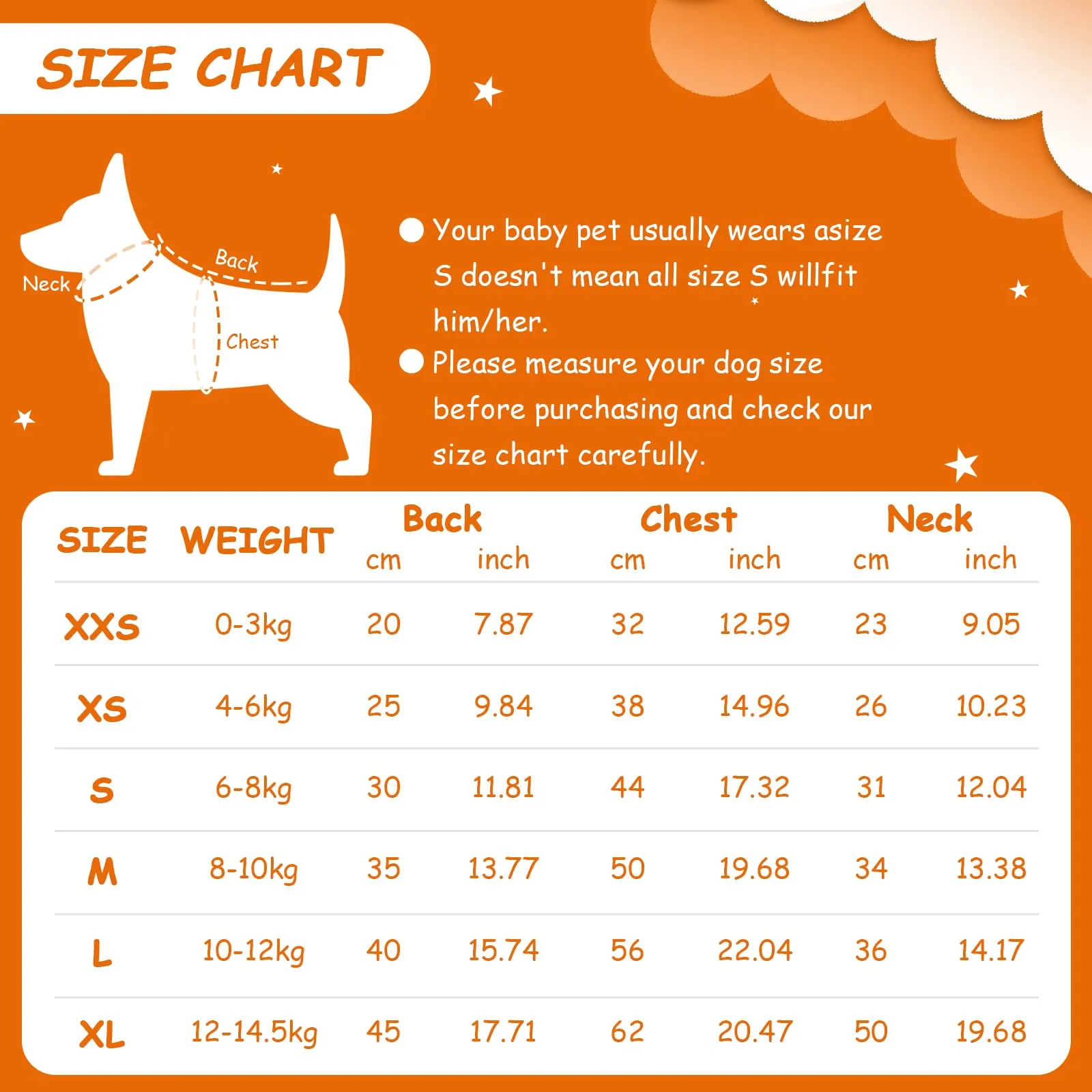 Costume Halloween Cane, 3 Pezzi Divertente Vestito di Carota Cani, XS - immagine 5