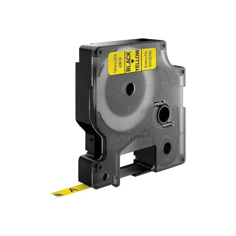 Etichetta DYMO D1 S0720790 Poliestere 6mm x 7m Nero su Giallo - immagine 1