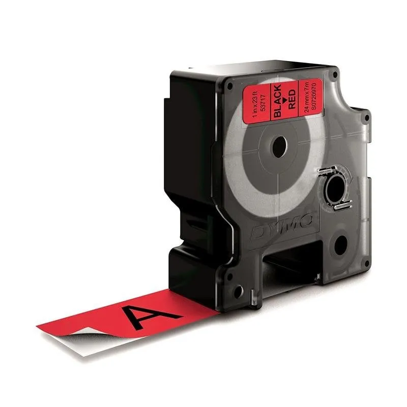 Etichetta DYMO D1 24mm x 7m Nero su rosso Poliestere resistente - immagine 1