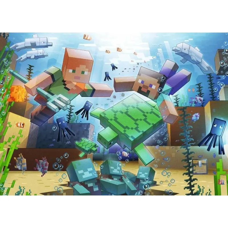 Puzzle Ravensburger 12000421 Minecraft 1000 pezzi cartone multicolore - immagine 1