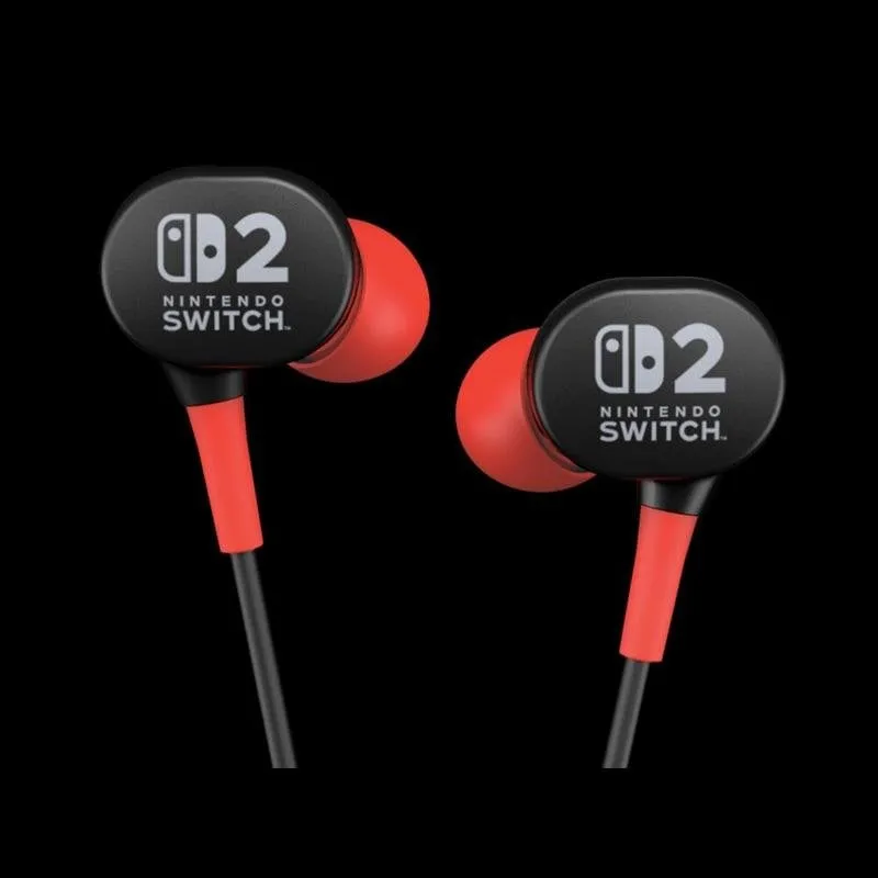 Auricolari PowerA Wired Earbuds per Nintendo Switch 2 con cavo Jack 3,5 mm Gaming Nero Rosso - immagine 1