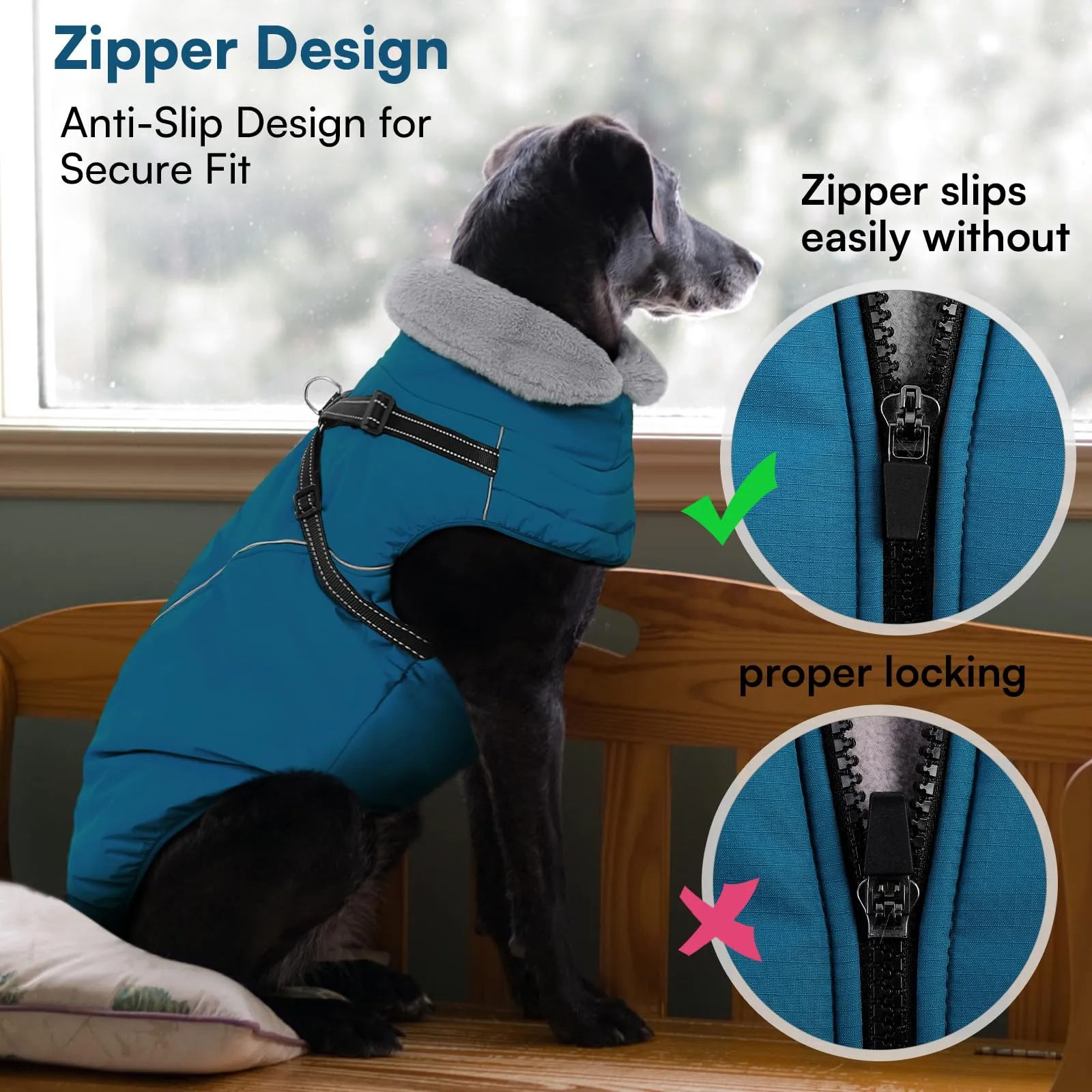 Queenmore Cappotto Cane Taglia Grande Caldo con Arnese Cappottini per Cani - immagine 7