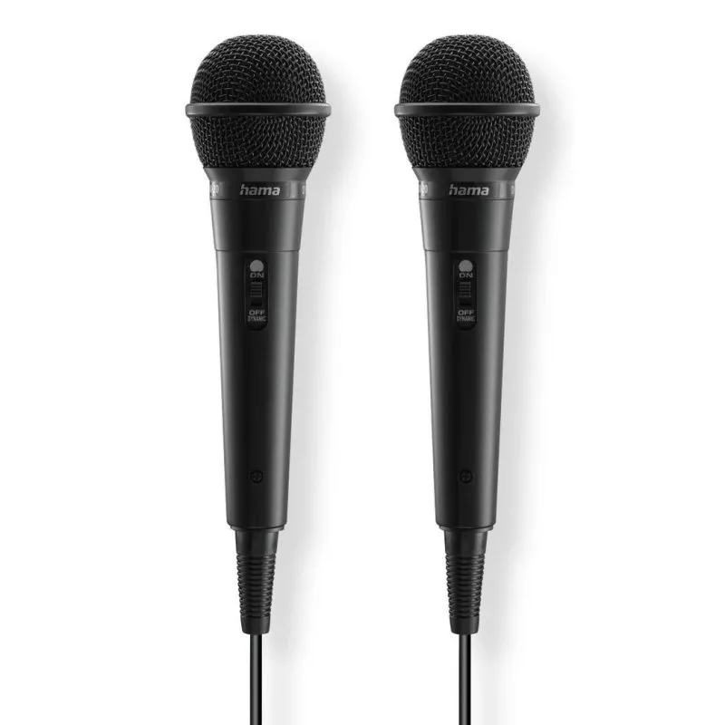 Microfono Hama Karaoke 3.5 mm unidirezionale con interruttore On/Off, 2 pezzi - immagine 1