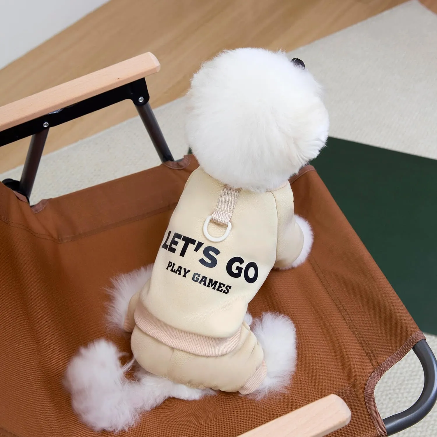 Izefia Felpa per Cani Felpe con Cappuccio Abbigliamento Let's Go Tuta a 4 Gambe Pile Maglione Senza Cappuccio Felpa Girocollo in Cotone Caldo Invernale per Cani di Piccola Taglia Gatto Medio - immagine 6