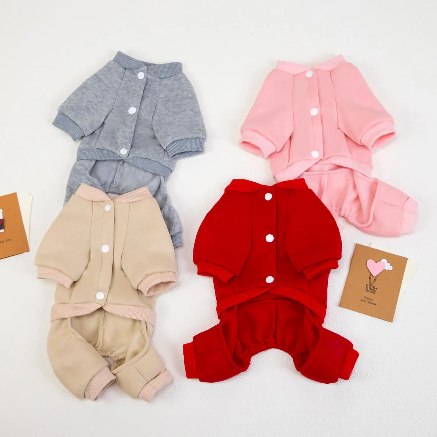 Izefia Felpa per Cani Felpe con Cappuccio Abbigliamento Let's Go Tuta a 4 Gambe Pile Maglione Senza Cappuccio Felpa Girocollo in Cotone Caldo Invernale per Cani di Piccola Taglia Gatto Medio - immagine 7