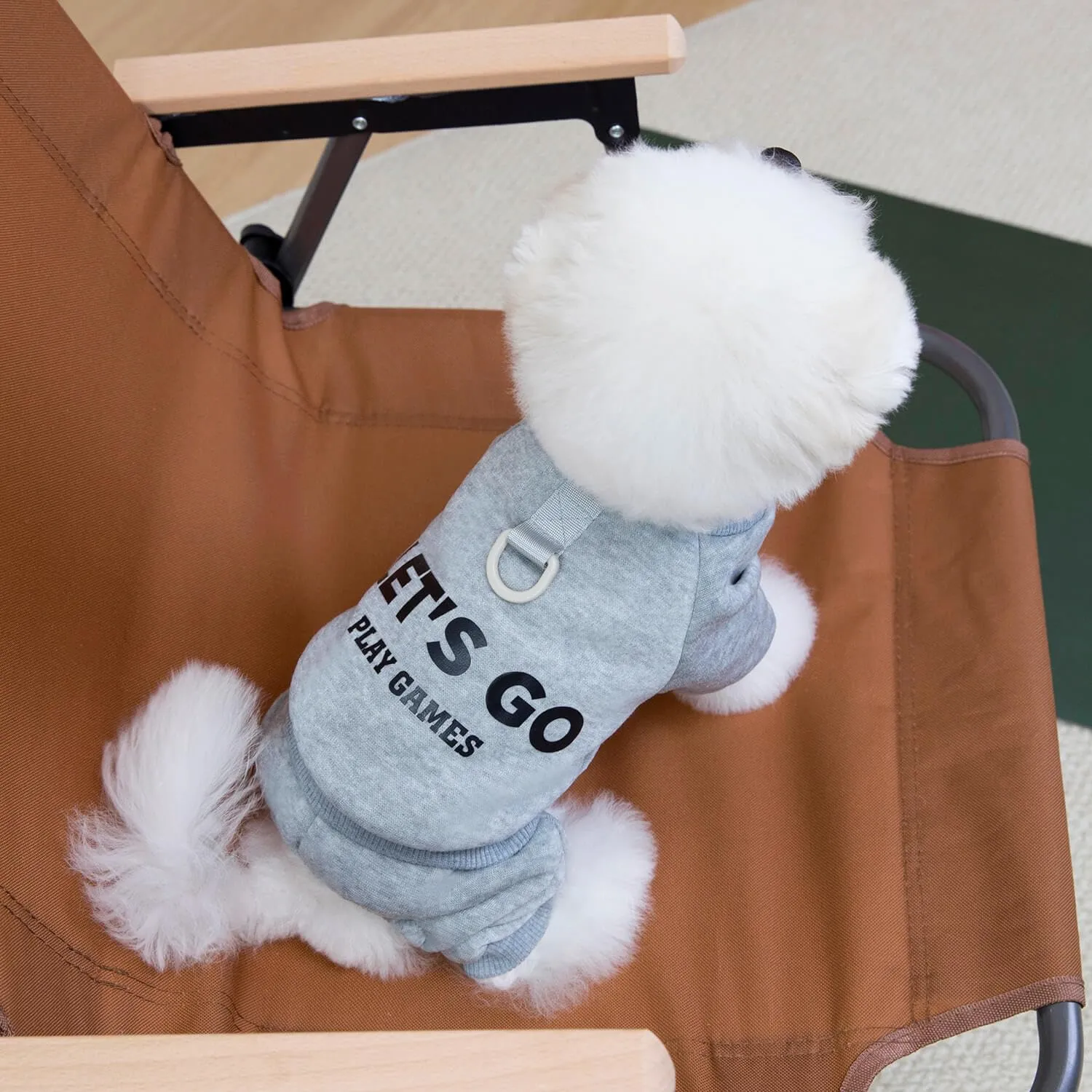 Izefia Felpa per Cani Felpe con Cappuccio Abbigliamento Let's Go Tuta a 4 Gambe Pile Maglione Senza Cappuccio Felpa Girocollo in Cotone Caldo Invernale per Cani di Piccola Taglia Gatto Medio - immagine 5