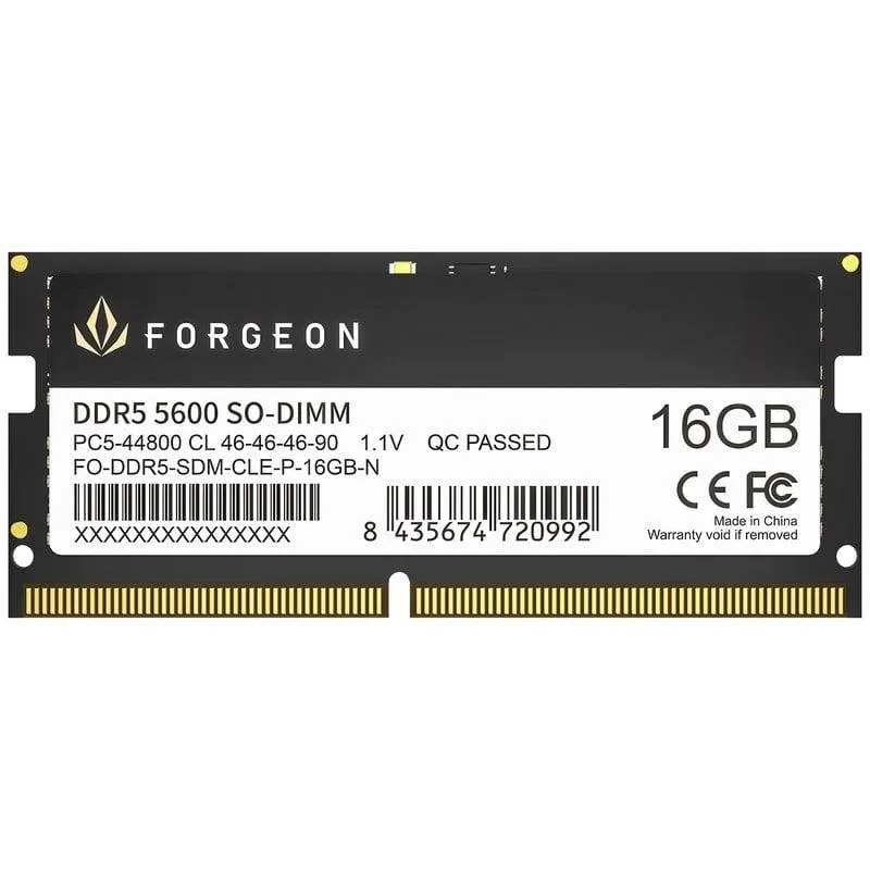 Memoria RAM Forgeon Cyclone PRO 16GB 1x16GB DDR5 5600MHz CL46 Nero - immagine 1