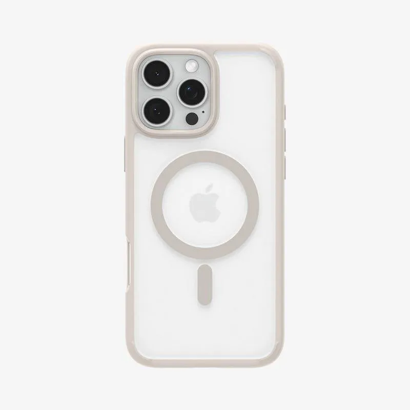 Funda per smartphone SPIGEN Ultra Hybrid MagFit Cover PC TPU Beige Trasparente MagSafe per iPhone 16 Pro - immagine 1
