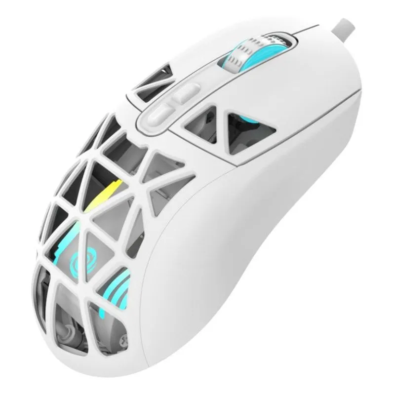 Ratón Oniverse Kryo USB cablato 13800 DPI Bianco RGB 7 Pulsanti Ambidestro - immagine 1