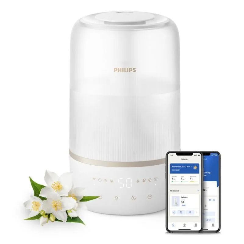 Umidificatore Philips Serie 1000 Bianco 3L Aromaterapia Illuminazione Smart - immagine 1