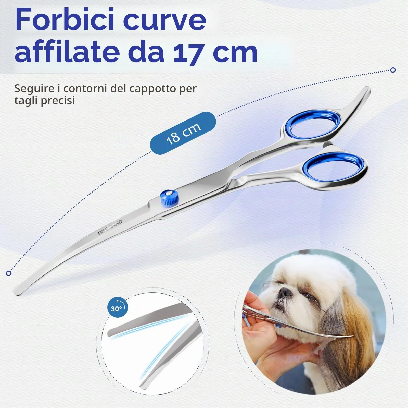 Forbici Toelettatura Cani, Acciaio Antiruggine, Punte Arrotondate Sicure, Rivestimento In Titanio, Tosatrice Professionale Per Cani Per Rifinire Muso, Zampe E Coda, Rosa - immagine 3